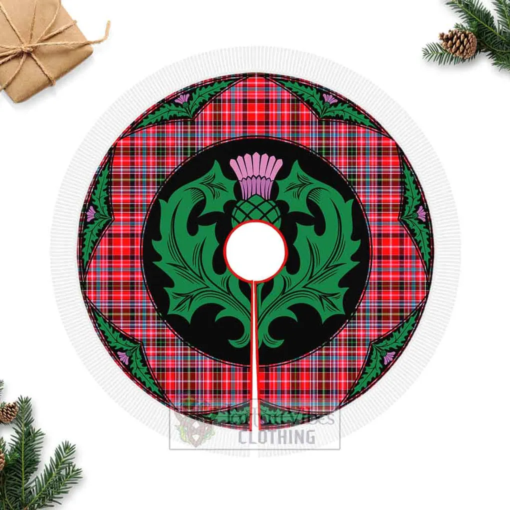 Aberdeen District Tartan Christmas Tree Skirt Scottish Thistle Style