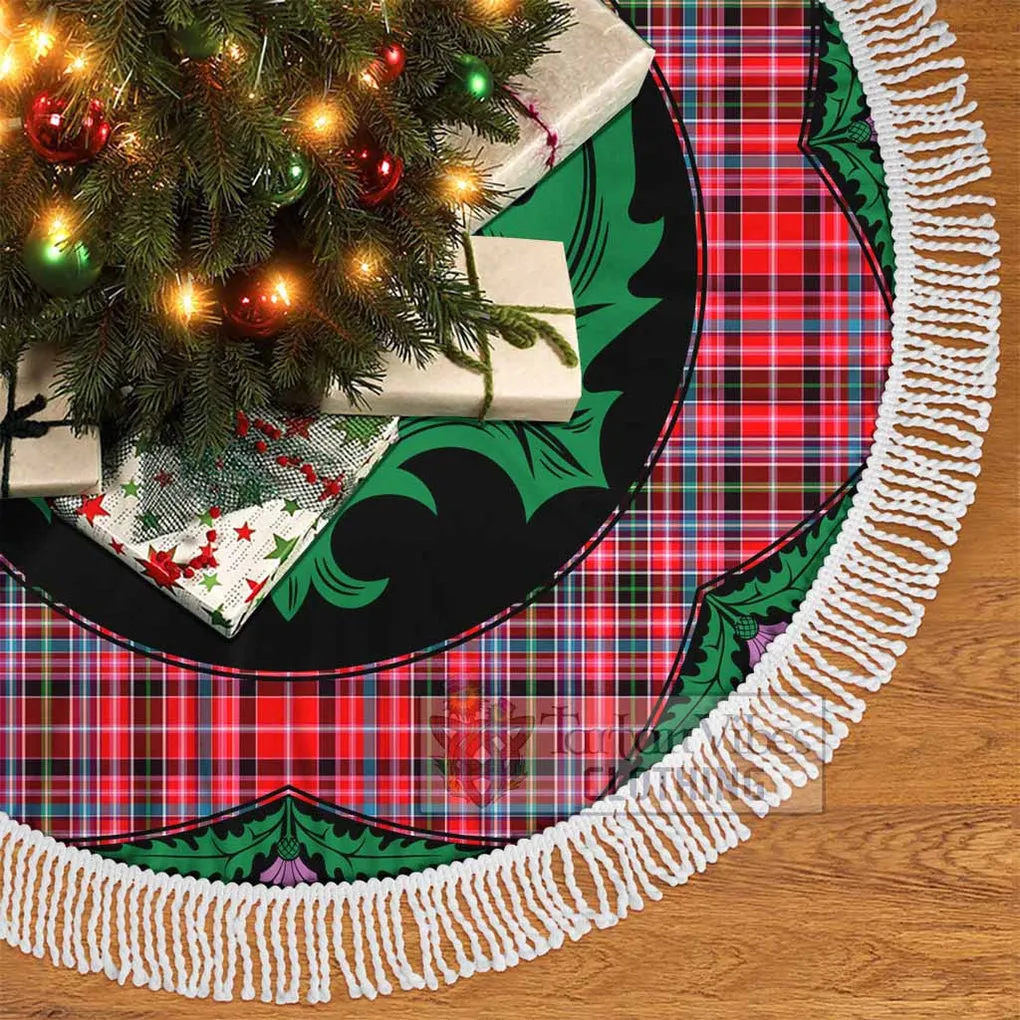 Aberdeen District Tartan Christmas Tree Skirt Scottish Thistle Style
