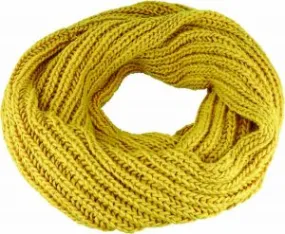Acrylic Bulky Knit Infinity Scarf | Mustard