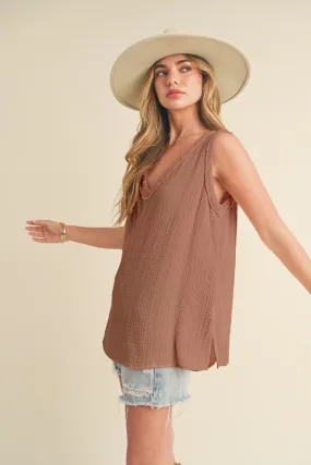 Aemi   Co V-Neck Wide Strap Tank
