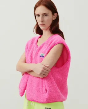 American Vintage Hoktown Pink Acid Furry Gilet