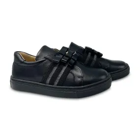 Andanines Black Leather Bow Elastic Sneaker 212751