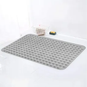 Anti-Slip Shower Mat for Bathroom Floor Grey, 80x120 cm (Accu-Pebble)