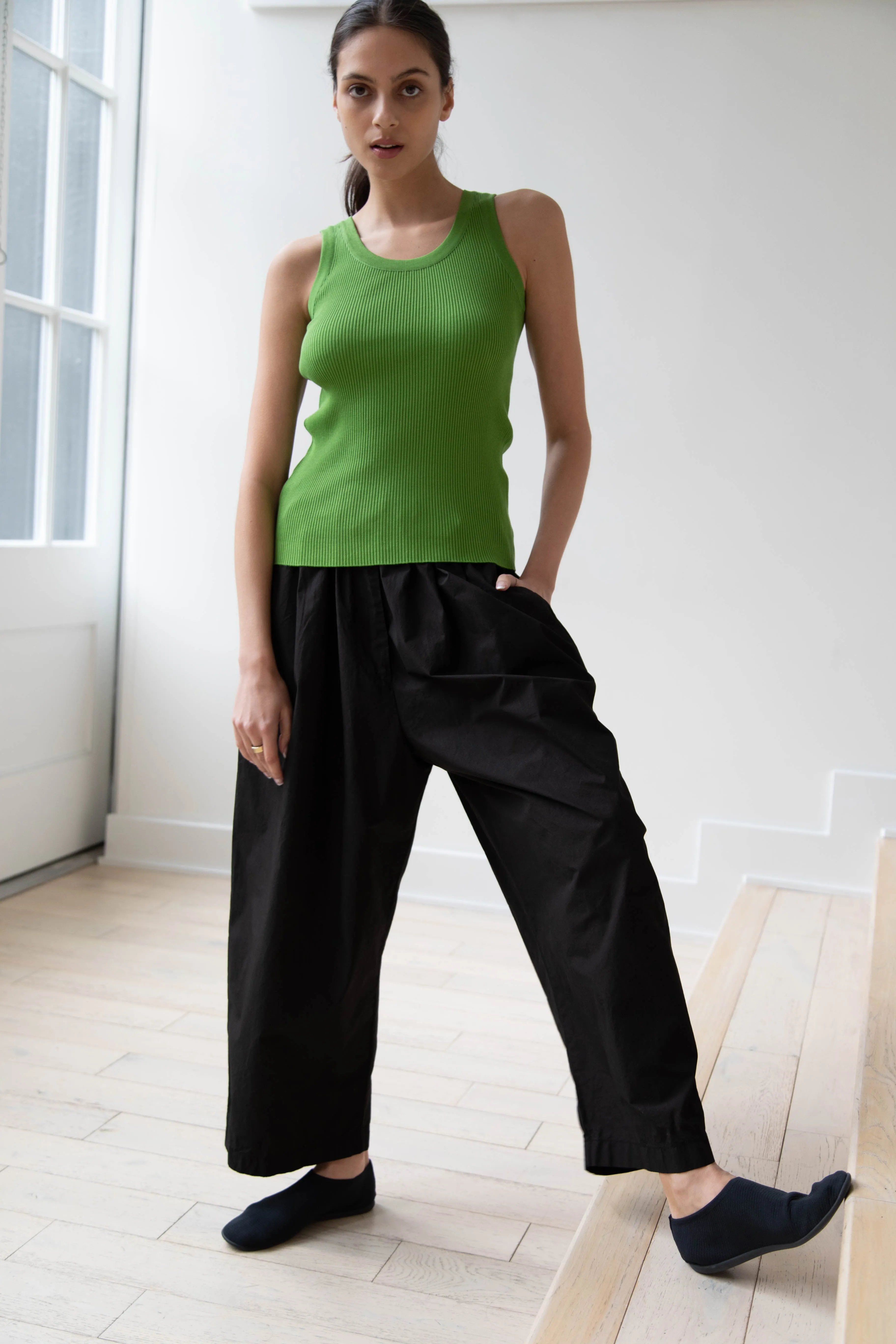 Auralee | Giza Ribbed Tank Top in Green