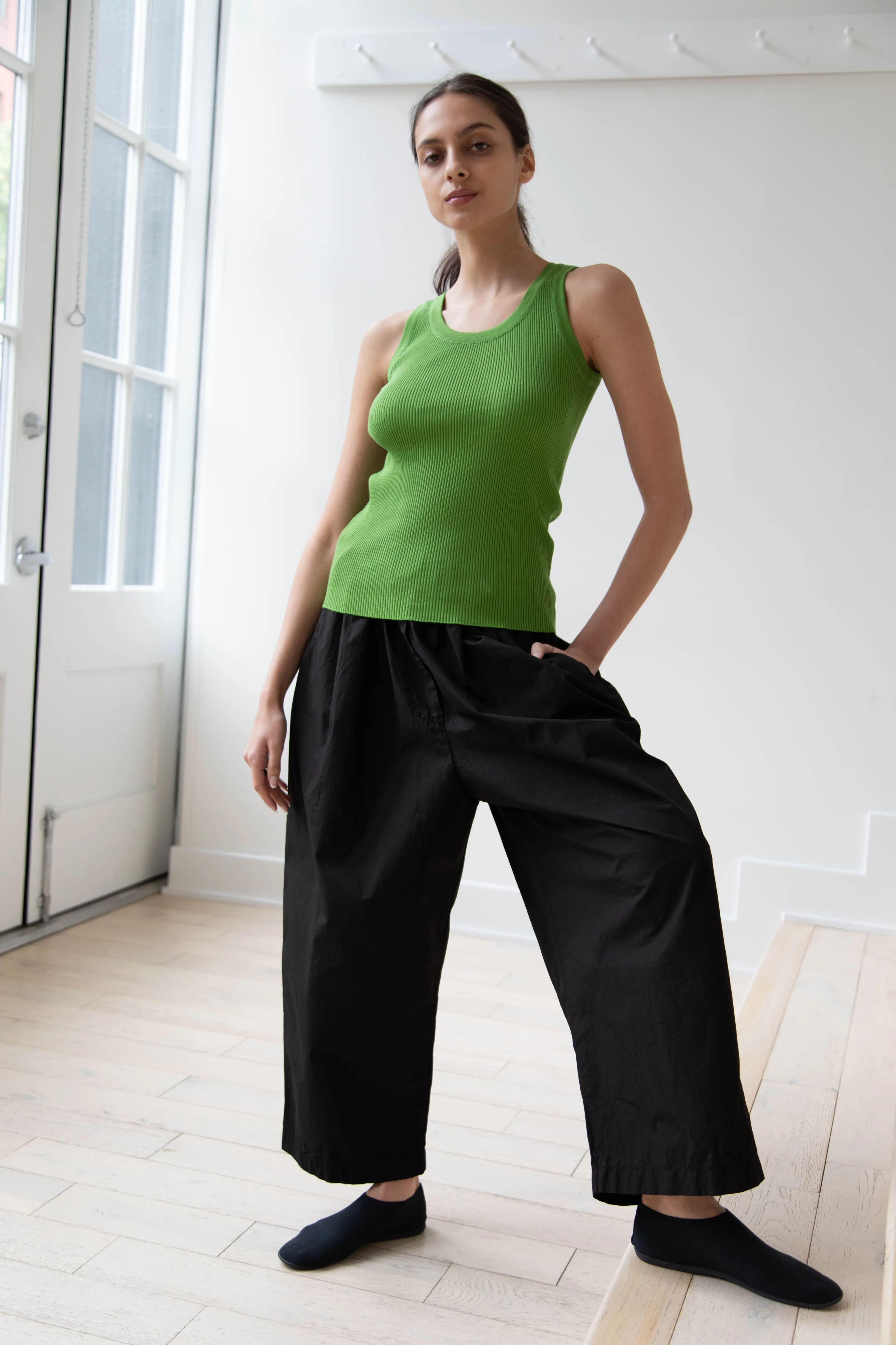 Auralee | Giza Ribbed Tank Top in Green