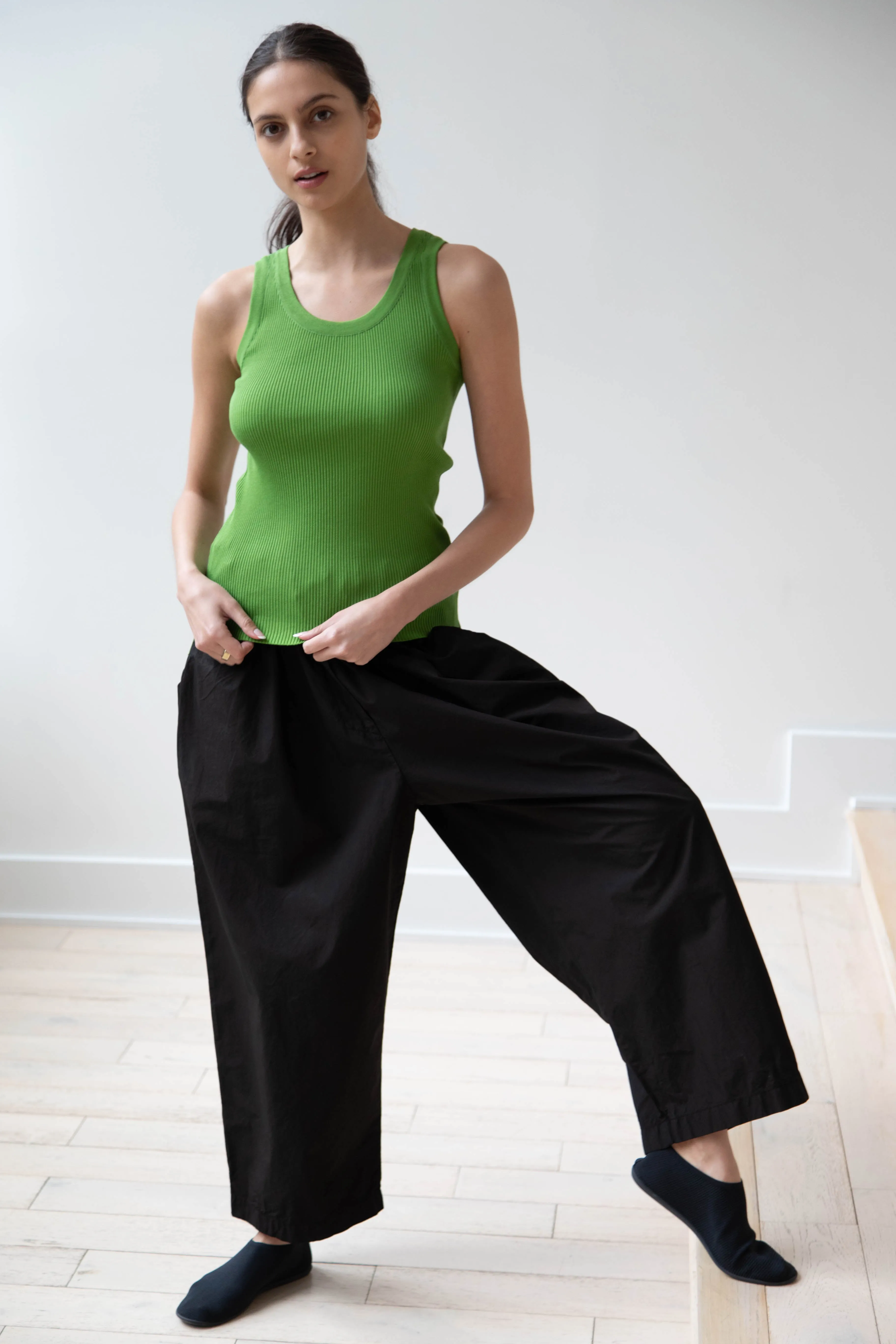 Auralee | Giza Ribbed Tank Top in Green