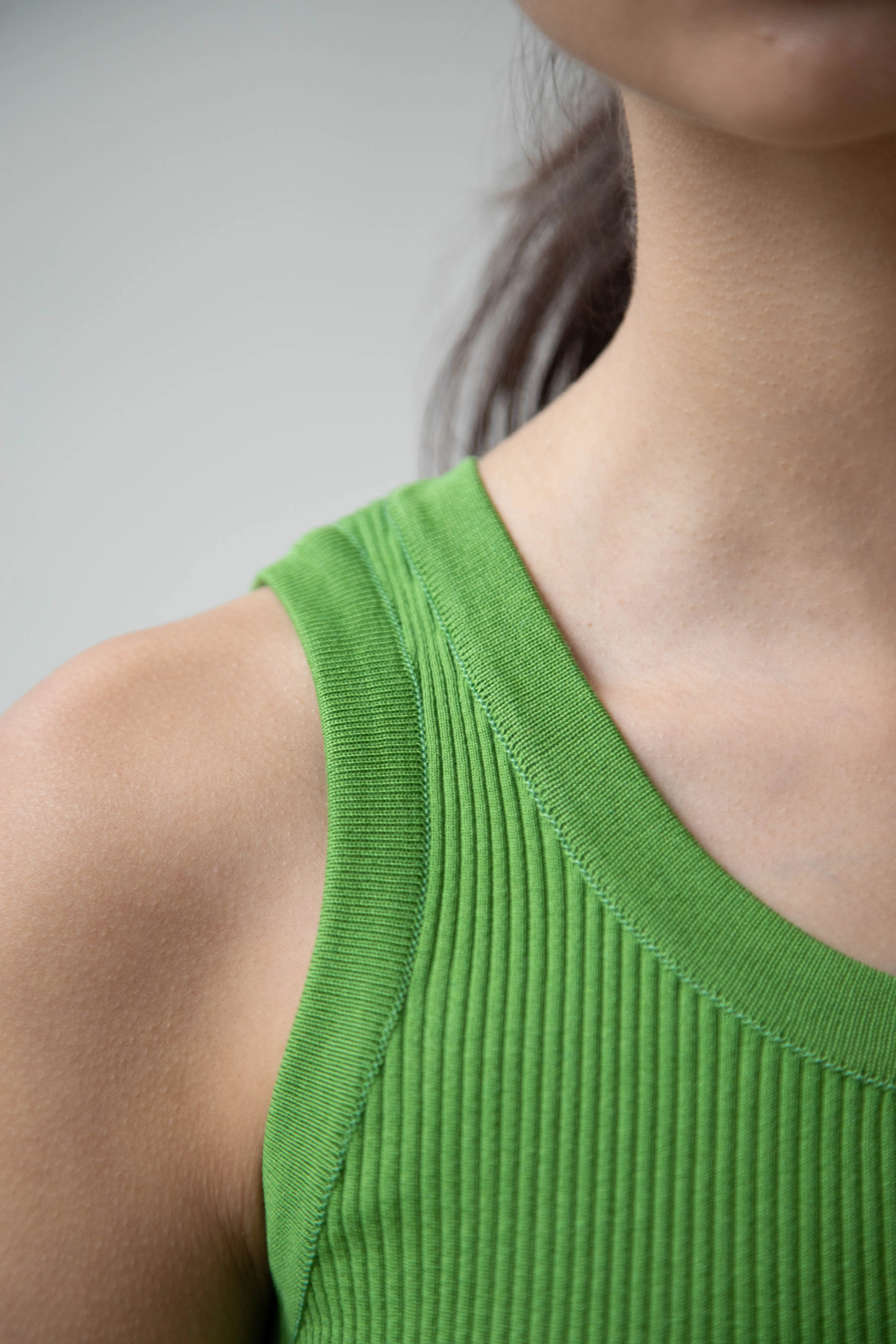 Auralee | Giza Ribbed Tank Top in Green