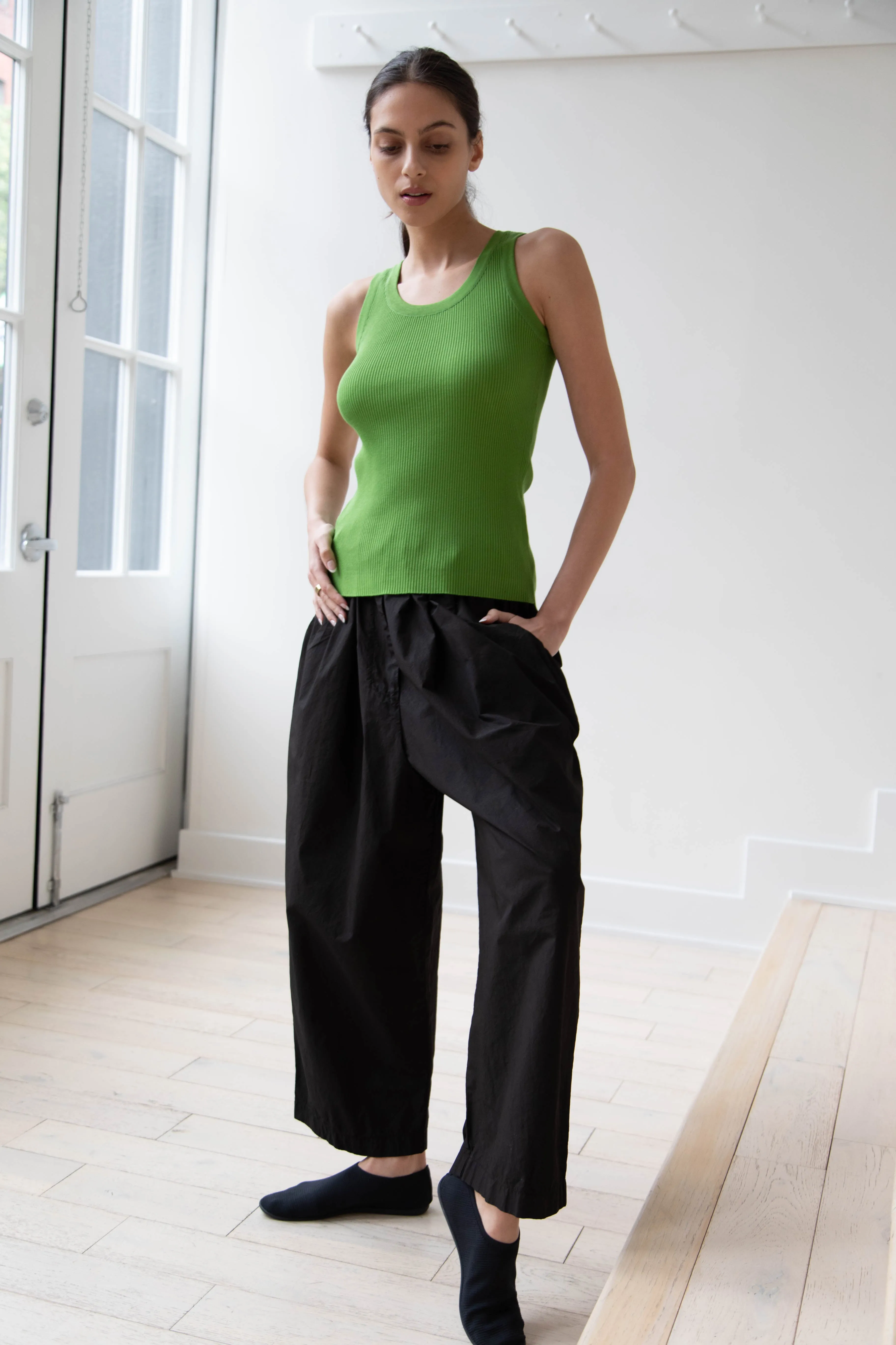 Auralee | Giza Ribbed Tank Top in Green