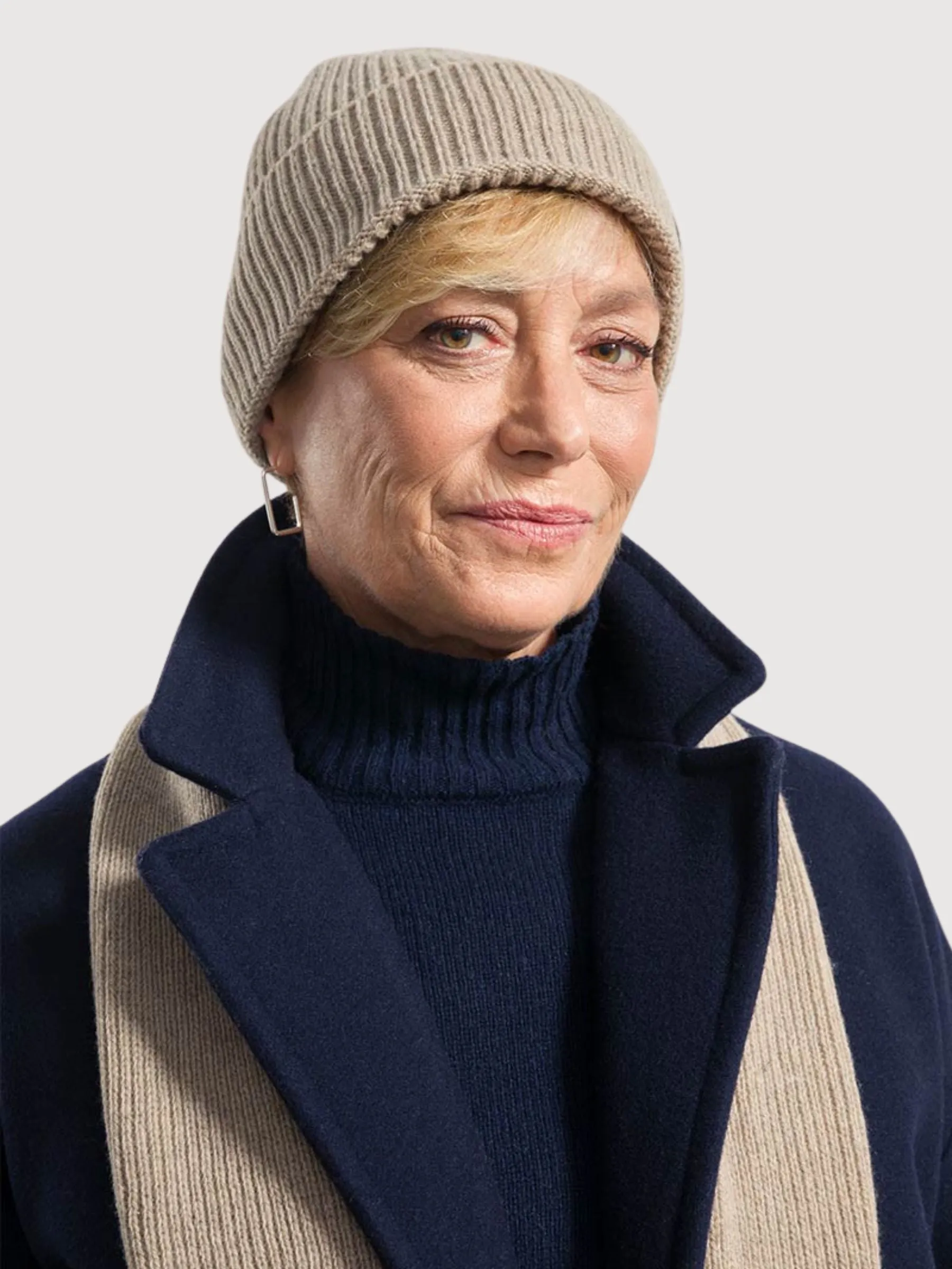 Beanie Marcello Unisex Beige Recycled Cashmere | Rifò