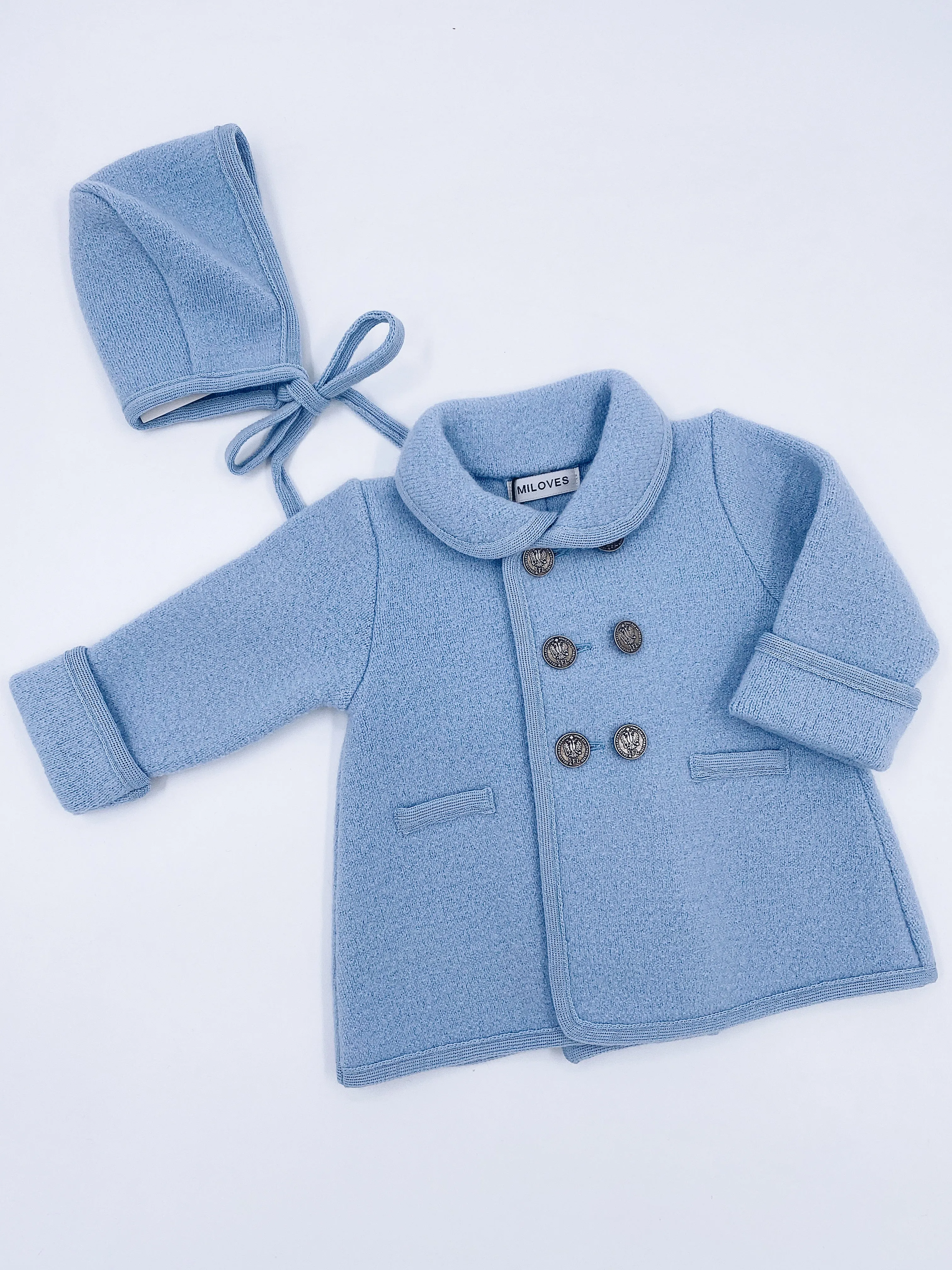 Beautiful Blue Merino Wool coat