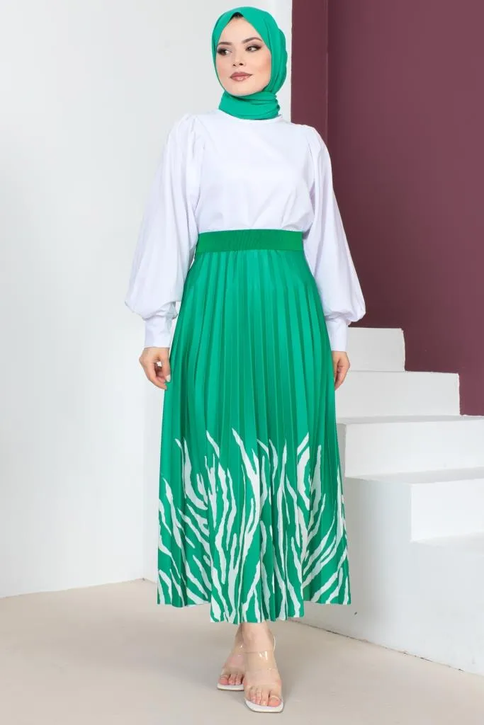 BNG Women Patterned Hijab Skirt Green - Clermont