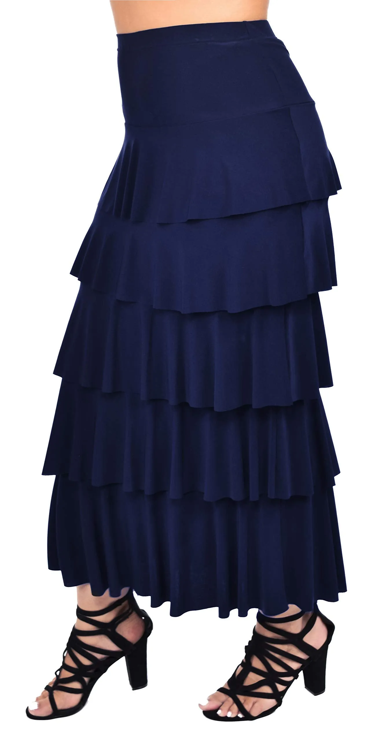 Boho Waterfall Tiered Layered Maxi Skirt | Reg & Plus Sizes