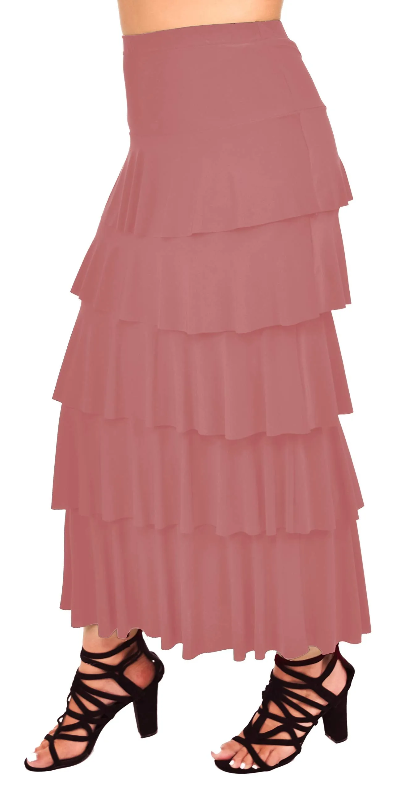 Boho Waterfall Tiered Layered Maxi Skirt | Reg & Plus Sizes