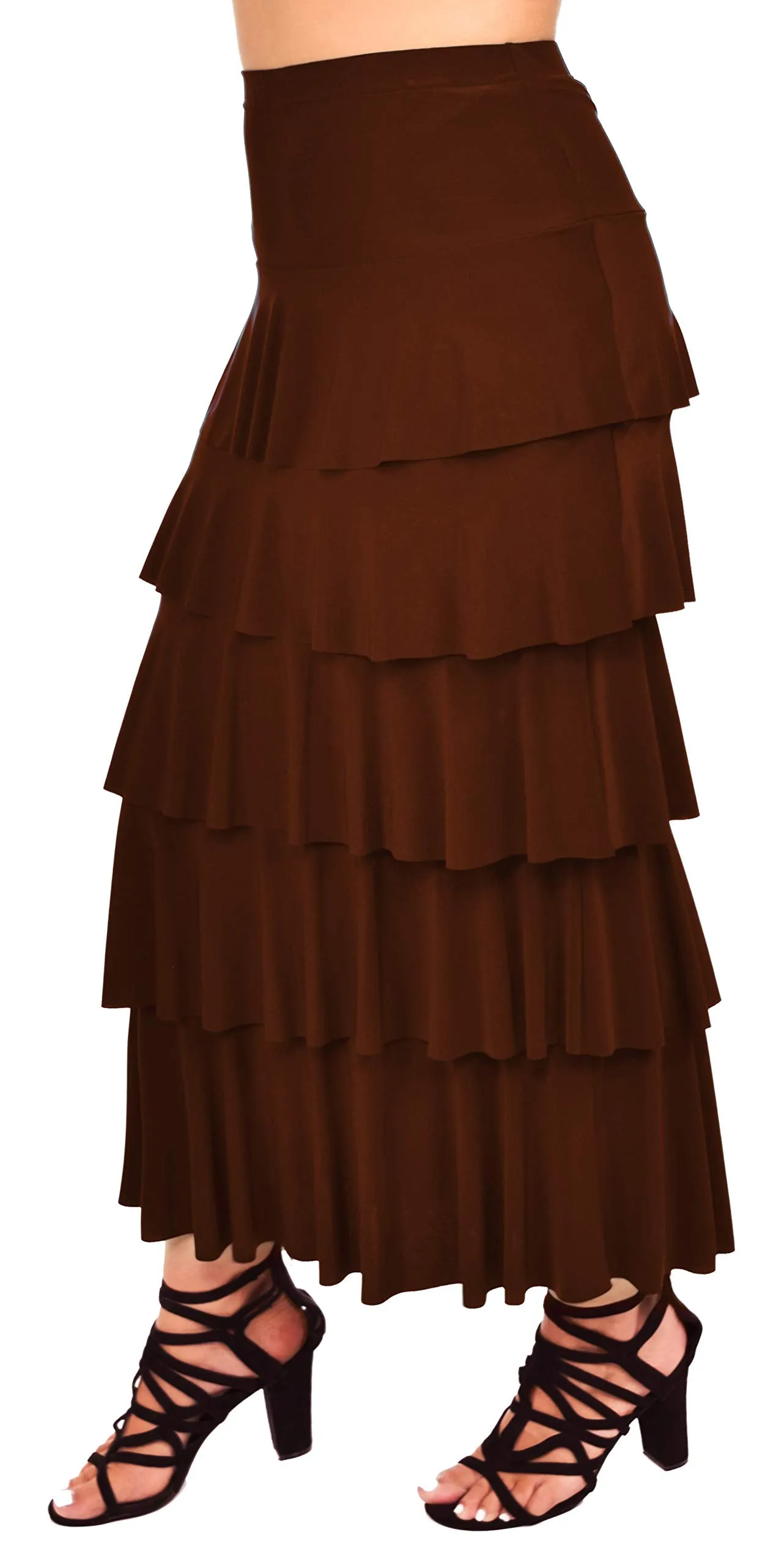 Boho Waterfall Tiered Layered Maxi Skirt | Reg & Plus Sizes