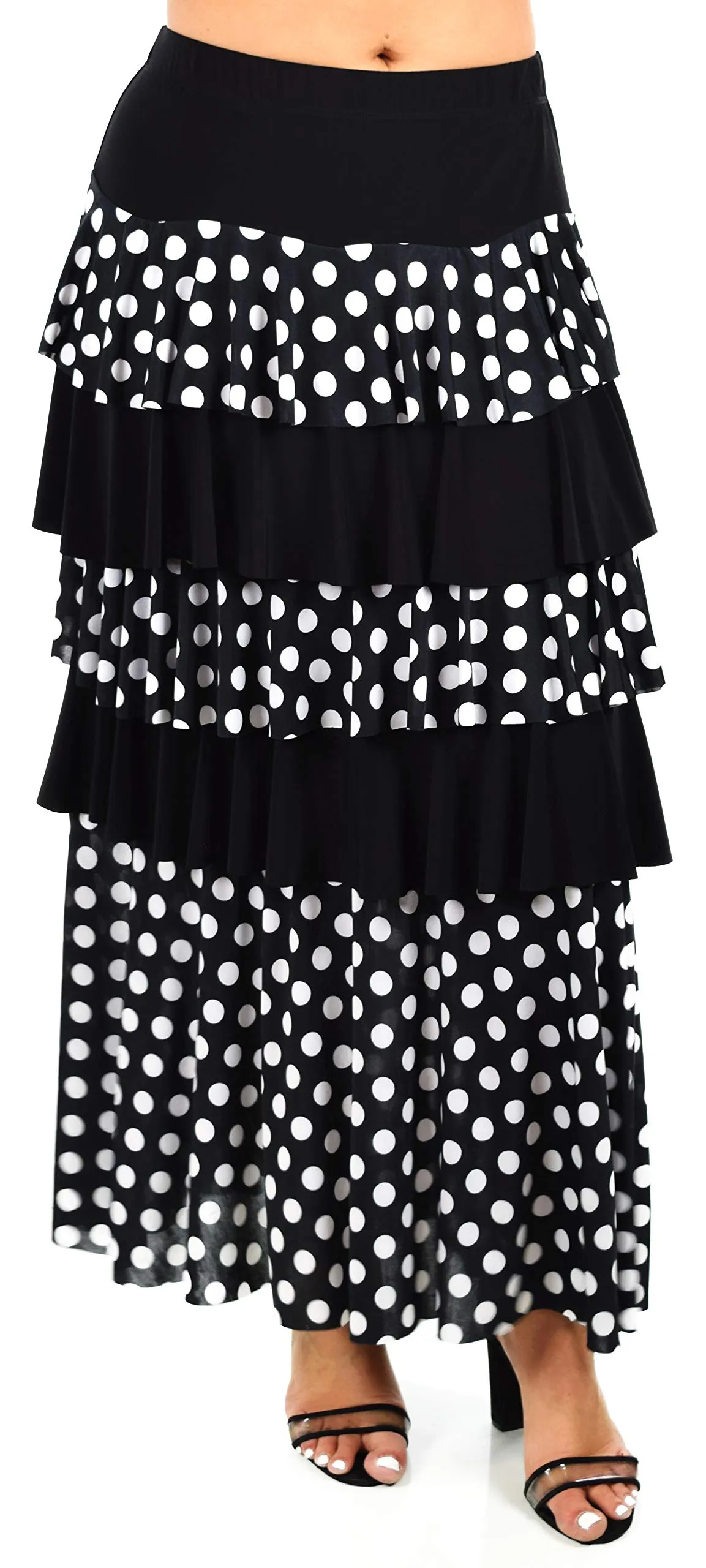 Boho Waterfall Tiered Layered Maxi Skirt | Reg & Plus Sizes