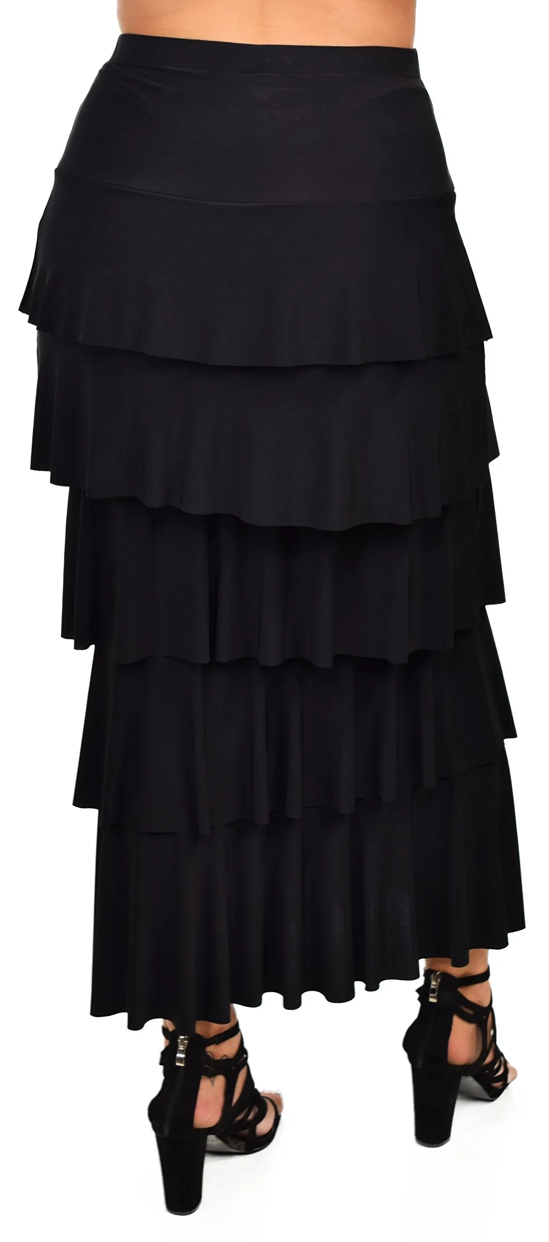 Boho Waterfall Tiered Layered Maxi Skirt | Reg & Plus Sizes