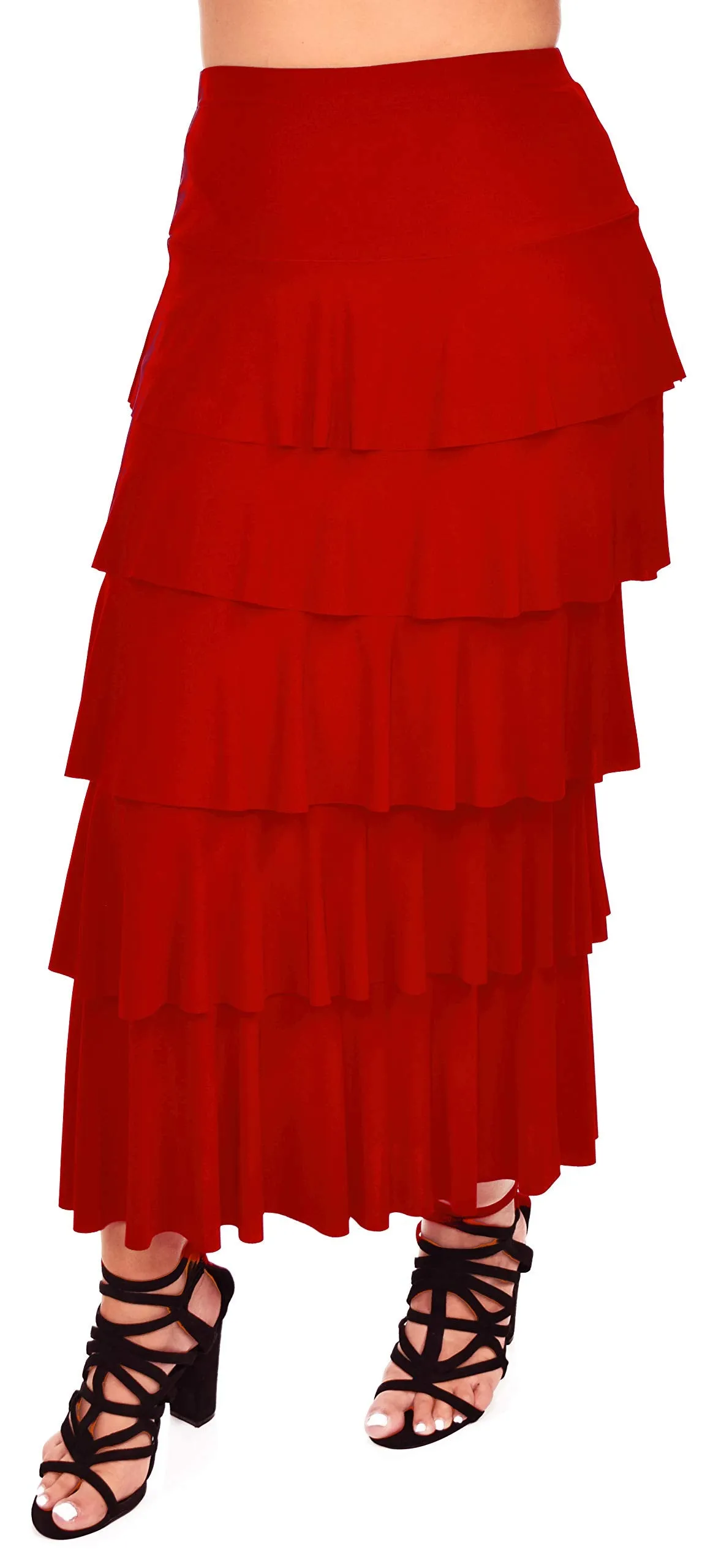 Boho Waterfall Tiered Layered Maxi Skirt | Reg & Plus Sizes
