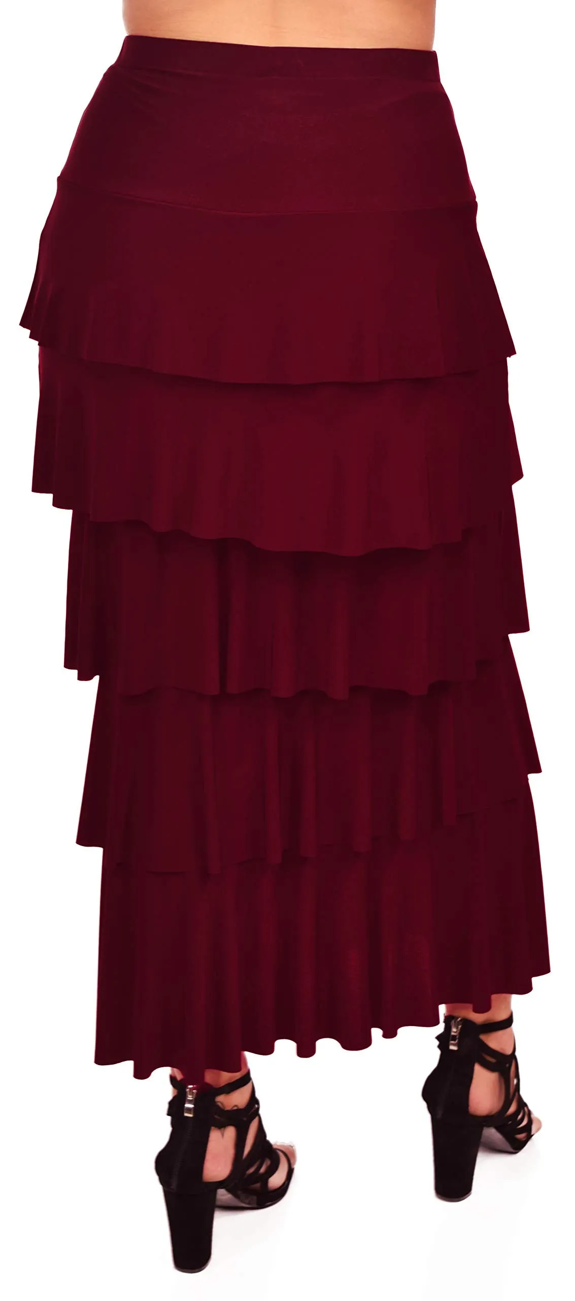 Boho Waterfall Tiered Layered Maxi Skirt | Reg & Plus Sizes