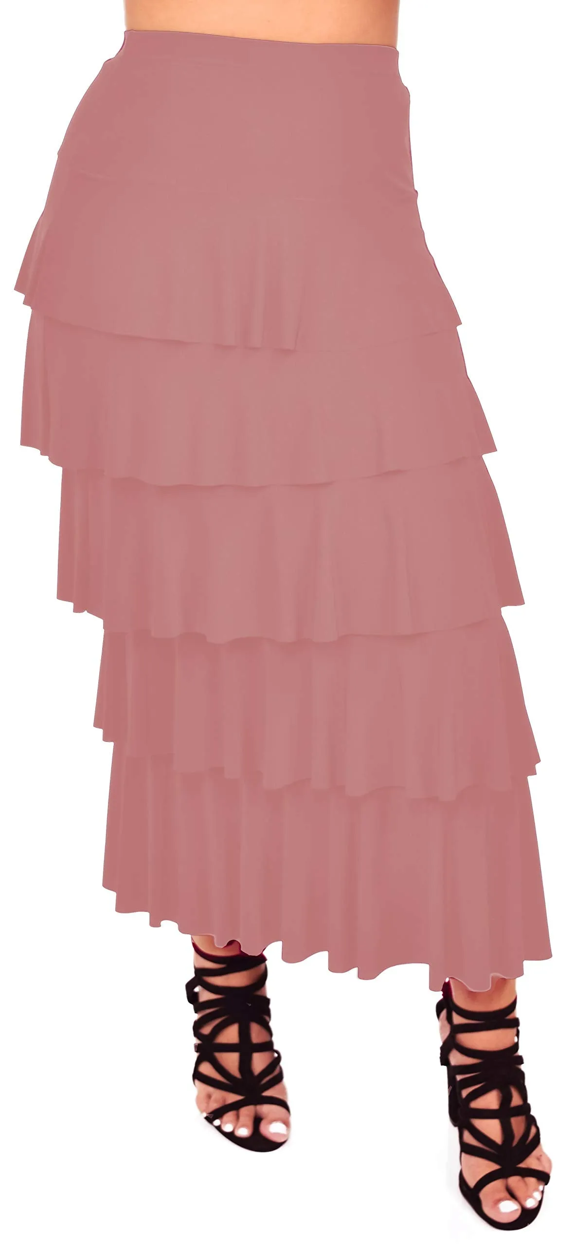 Boho Waterfall Tiered Layered Maxi Skirt | Reg & Plus Sizes