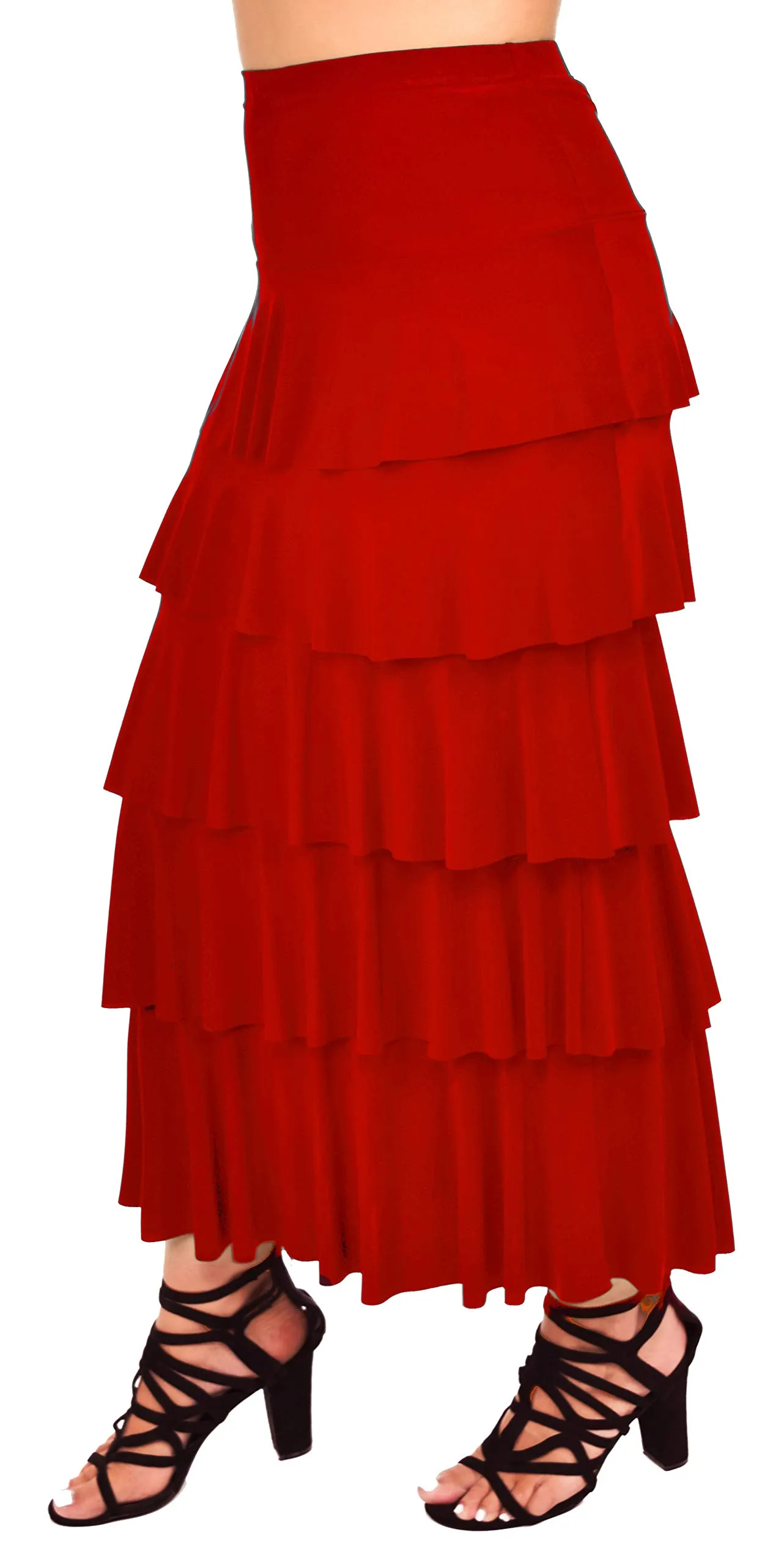 Boho Waterfall Tiered Layered Maxi Skirt | Reg & Plus Sizes