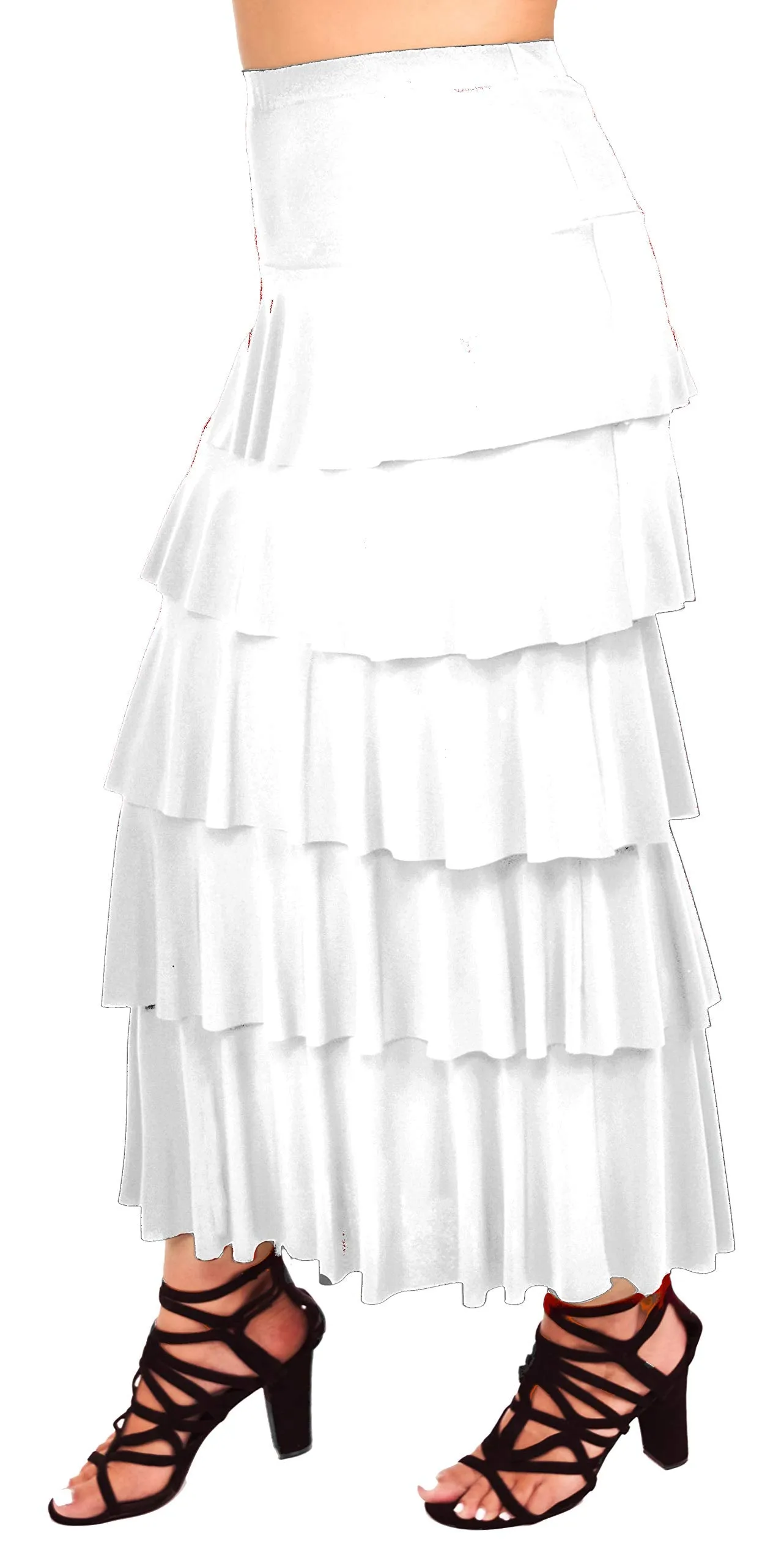 Boho Waterfall Tiered Layered Maxi Skirt | Reg & Plus Sizes