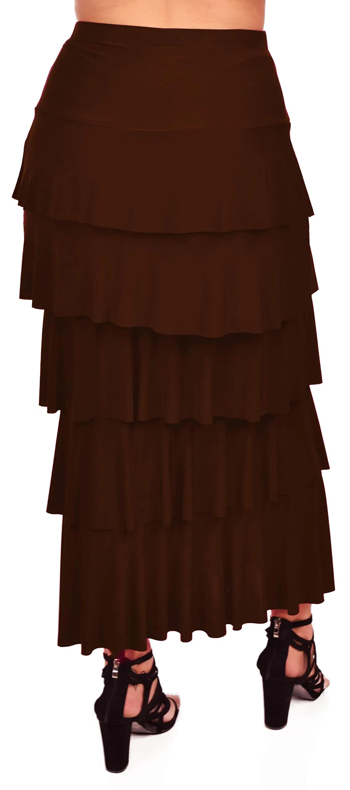 Boho Waterfall Tiered Layered Maxi Skirt | Reg & Plus Sizes