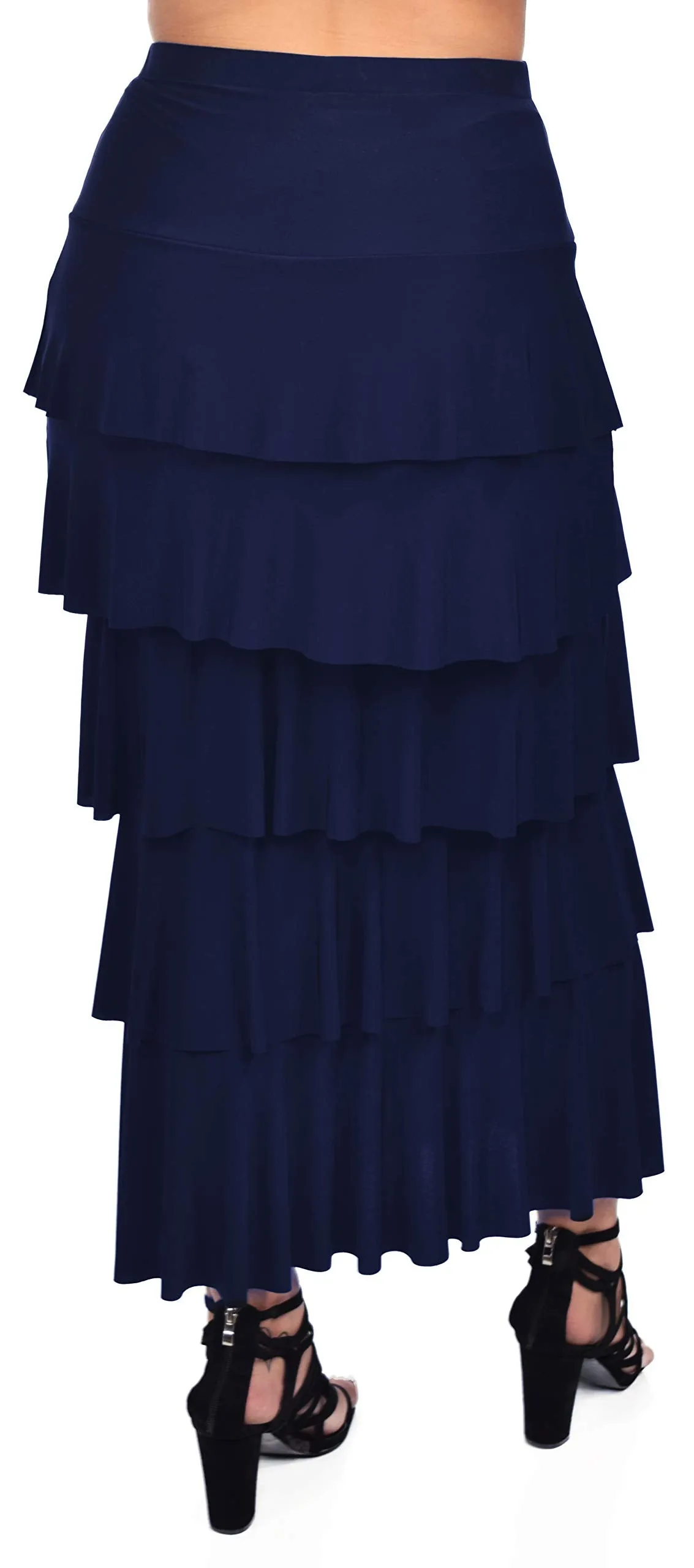 Boho Waterfall Tiered Layered Maxi Skirt | Reg & Plus Sizes