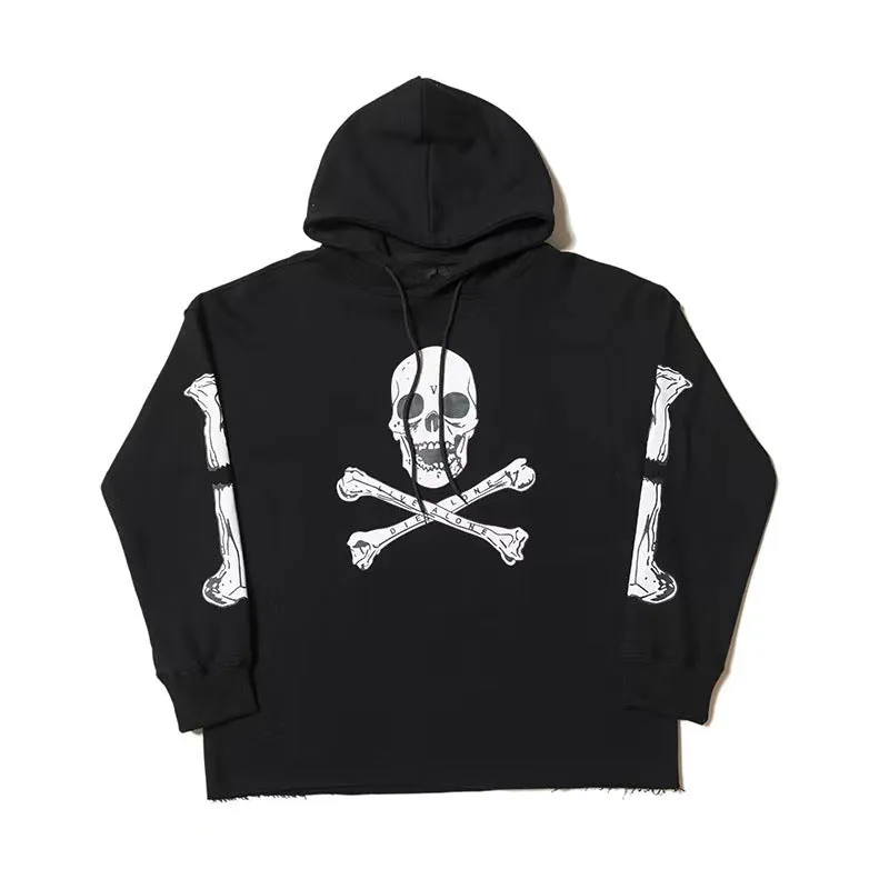 Bone Vlone Hoodie Skull Bone Large V Printed Hooded Jacket