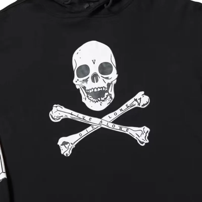 Bone Vlone Hoodie Skull Bone Large V Printed Hooded Jacket