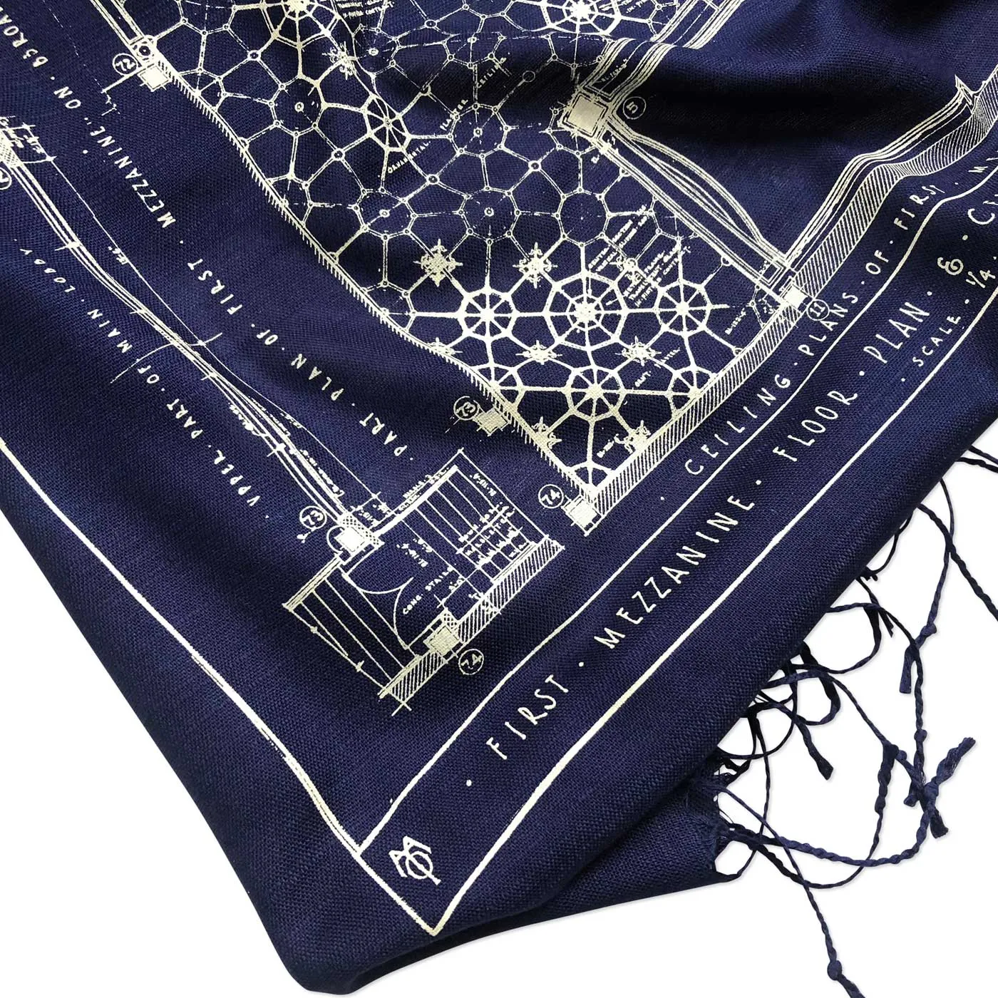 Capitol Theatre Detroit Blueprint Bamboo Scarf, Michigan Opera Theatre Pashmina