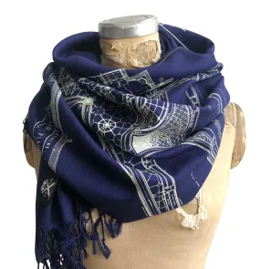 Capitol Theatre Detroit Blueprint Bamboo Scarf, Michigan Opera Theatre Pashmina