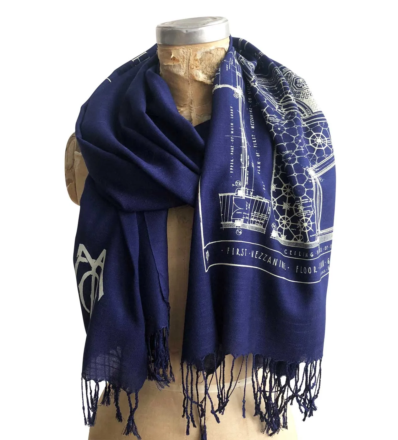 Capitol Theatre Detroit Blueprint Bamboo Scarf, Michigan Opera Theatre Pashmina