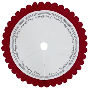 Celebrations Home Red/White Merry Christmas Tree Skirt 26.8 in.