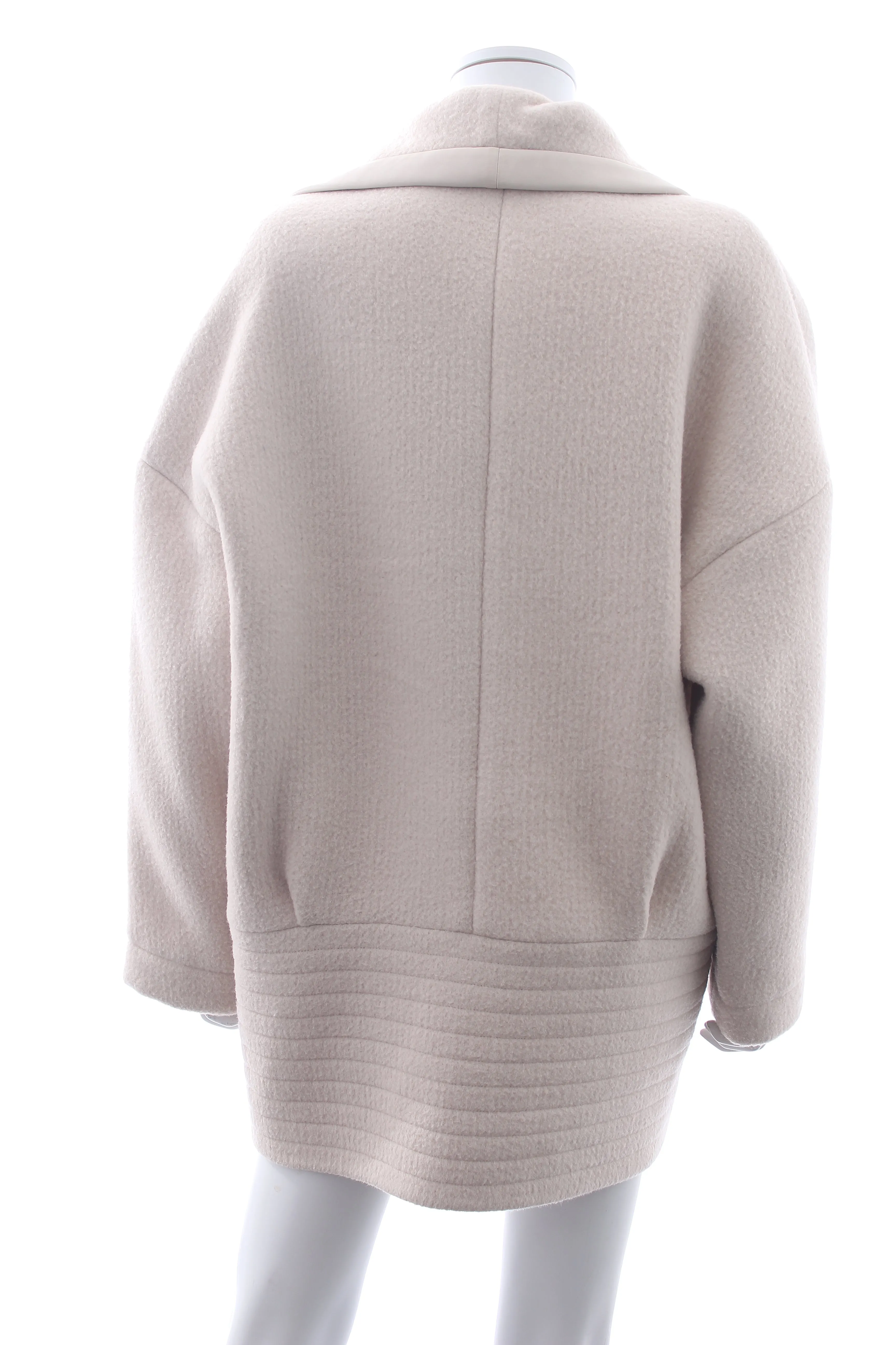 Chloe Leather-Trimmed Alpaca and Wool-Blend Coat