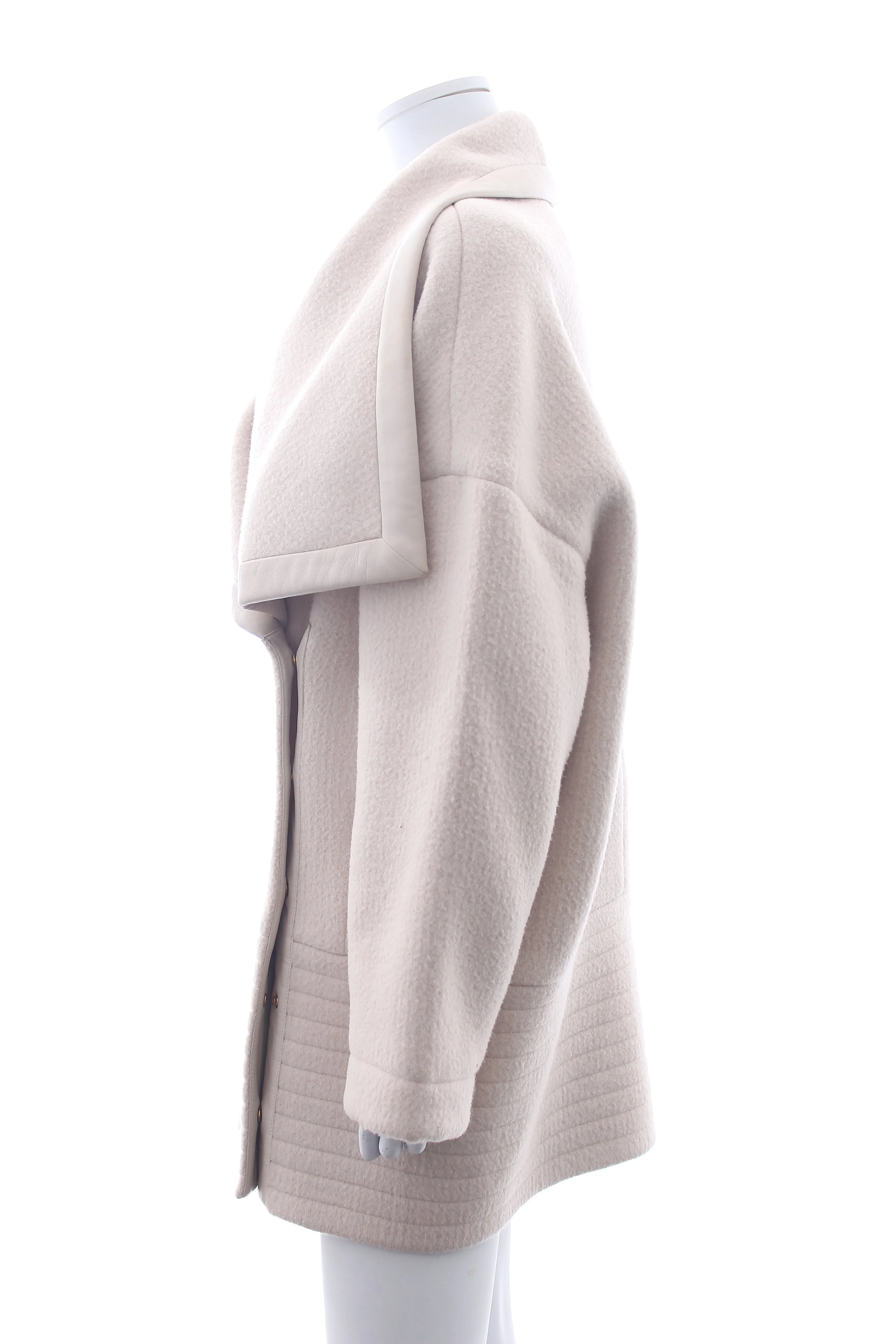 Chloe Leather-Trimmed Alpaca and Wool-Blend Coat