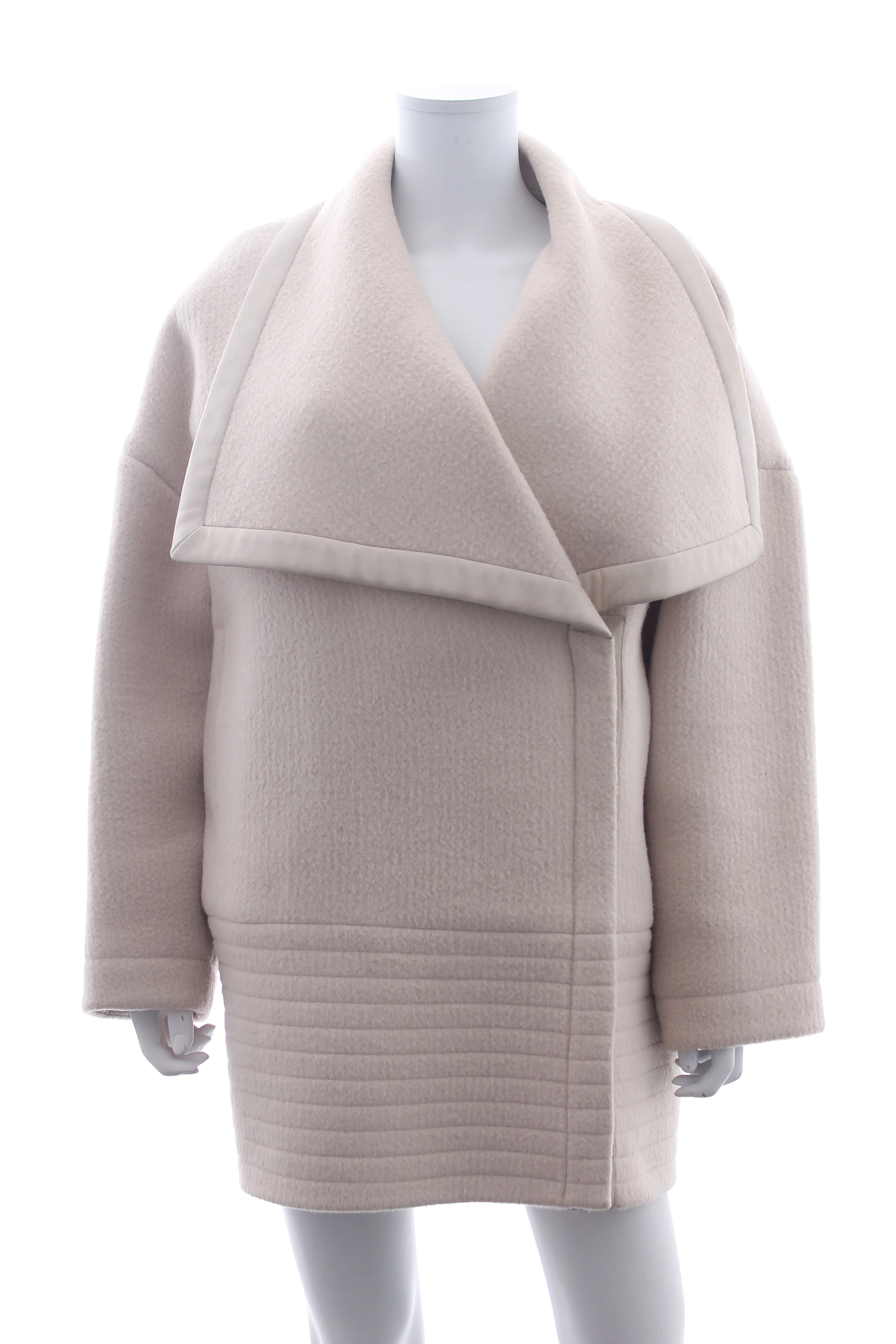 Chloe Leather-Trimmed Alpaca and Wool-Blend Coat