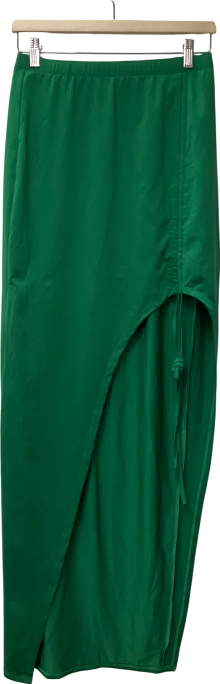 Cider Green Runched Maxi Skirt UK M