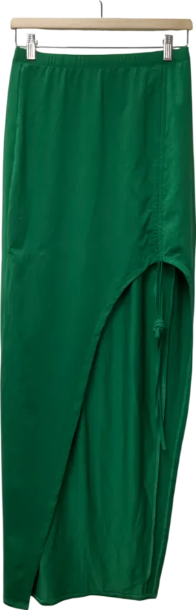 Cider Green Runched Maxi Skirt UK M