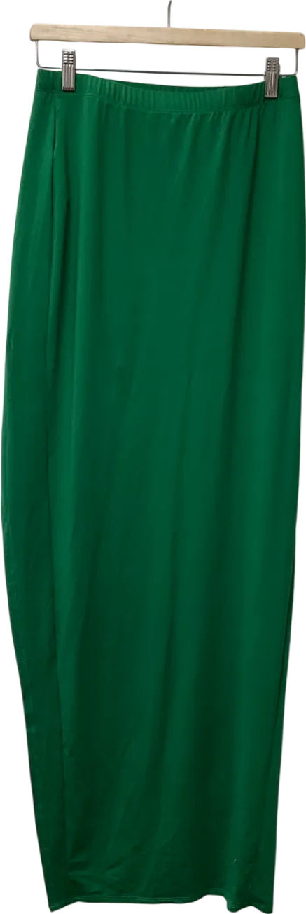 Cider Green Runched Maxi Skirt UK M