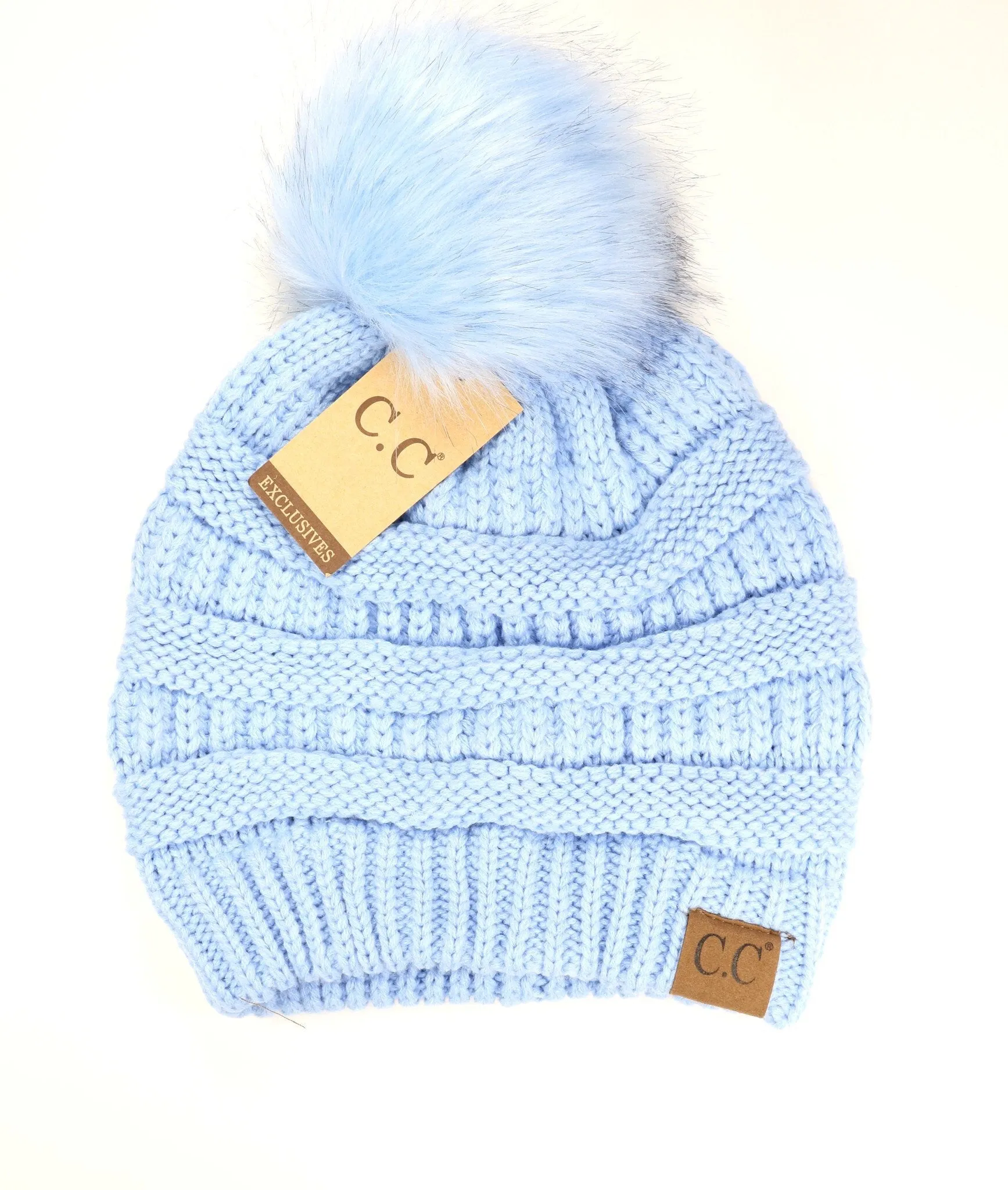 Classic Matching Fur Pom Beanie