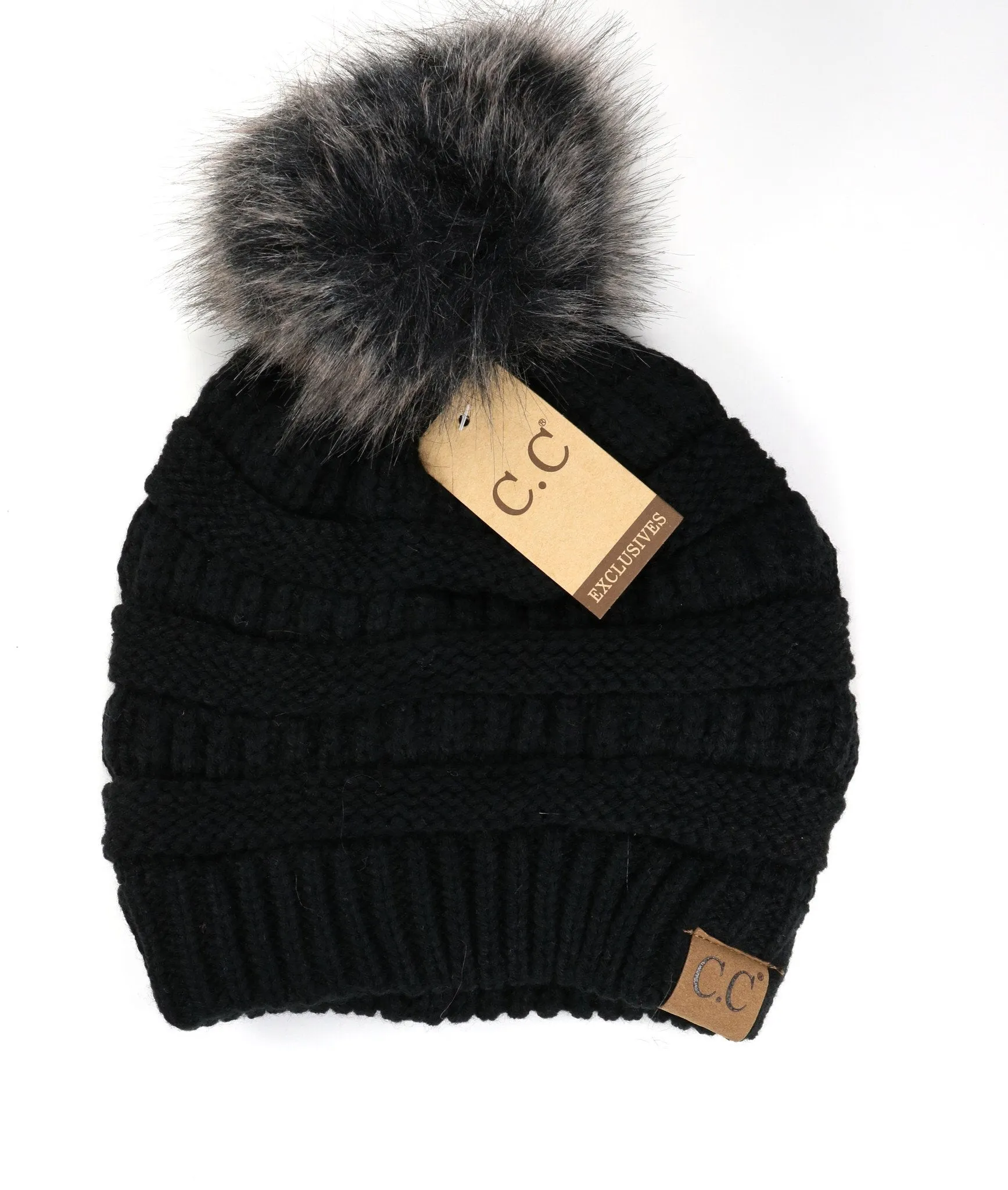 Classic Matching Fur Pom Beanie