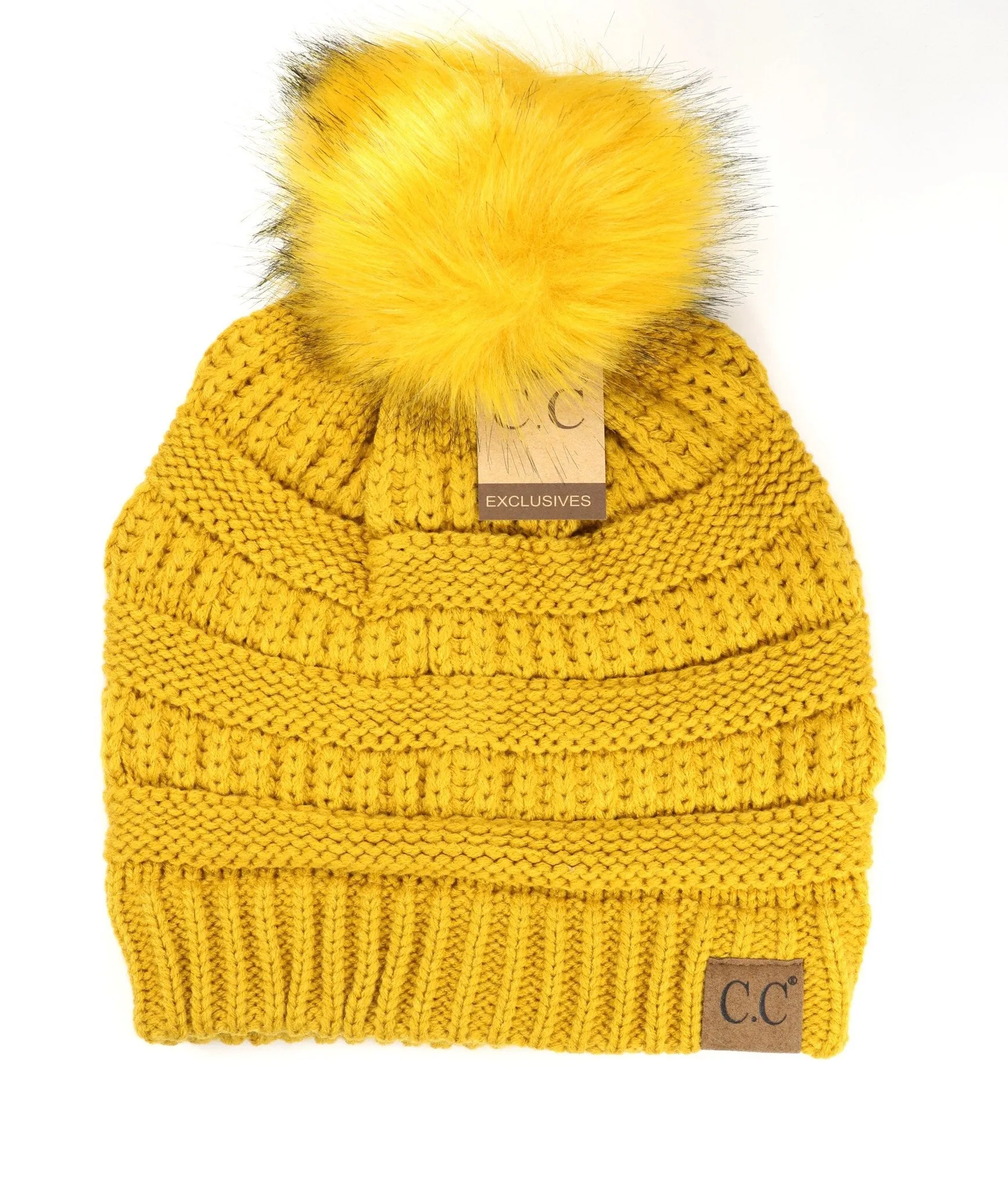 Classic Matching Fur Pom Beanie