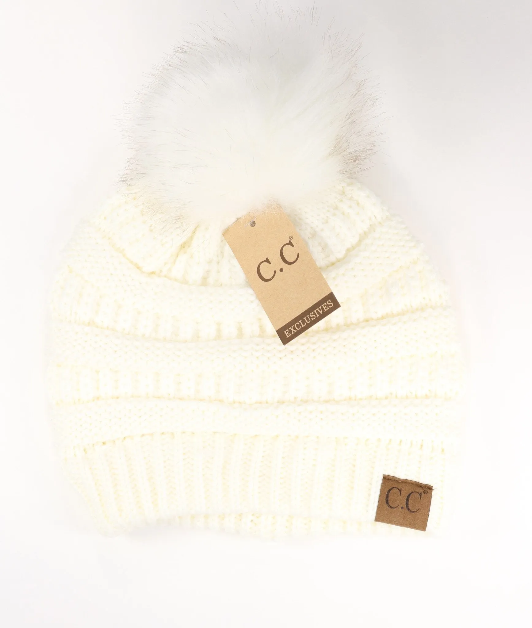Classic Matching Fur Pom Beanie