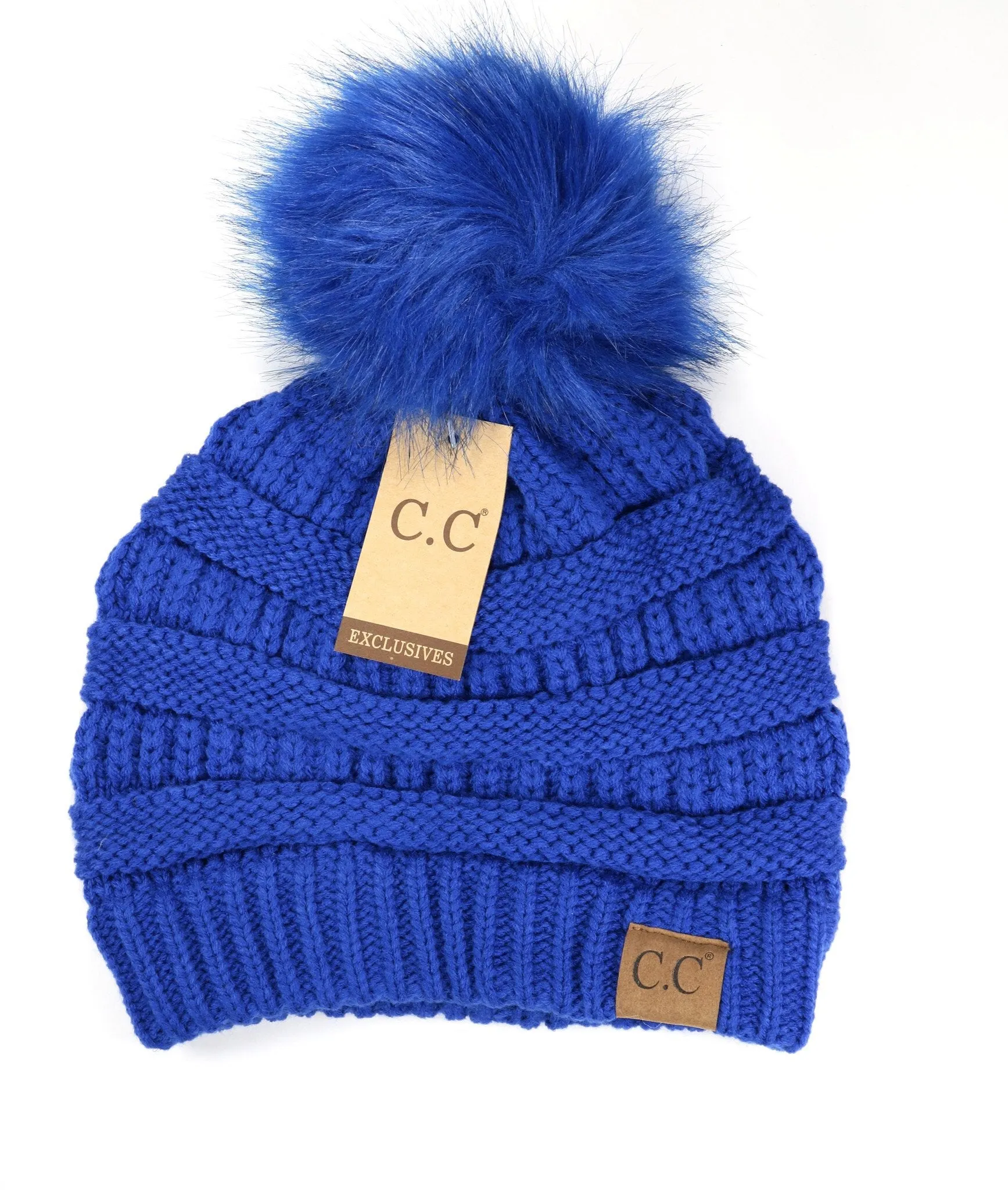 Classic Matching Fur Pom Beanie