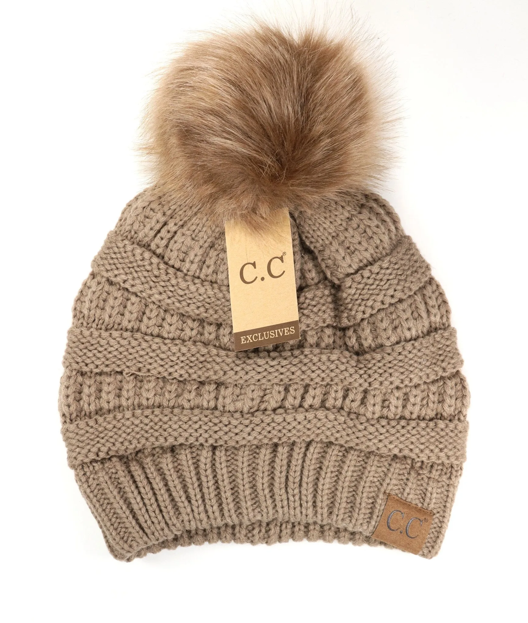 Classic Matching Fur Pom Beanie