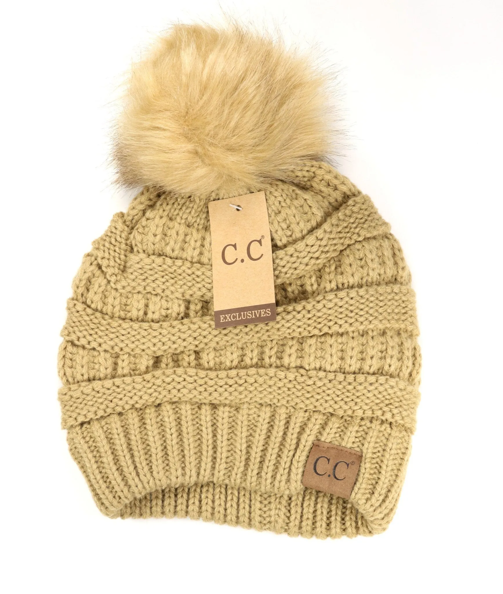 Classic Matching Fur Pom Beanie