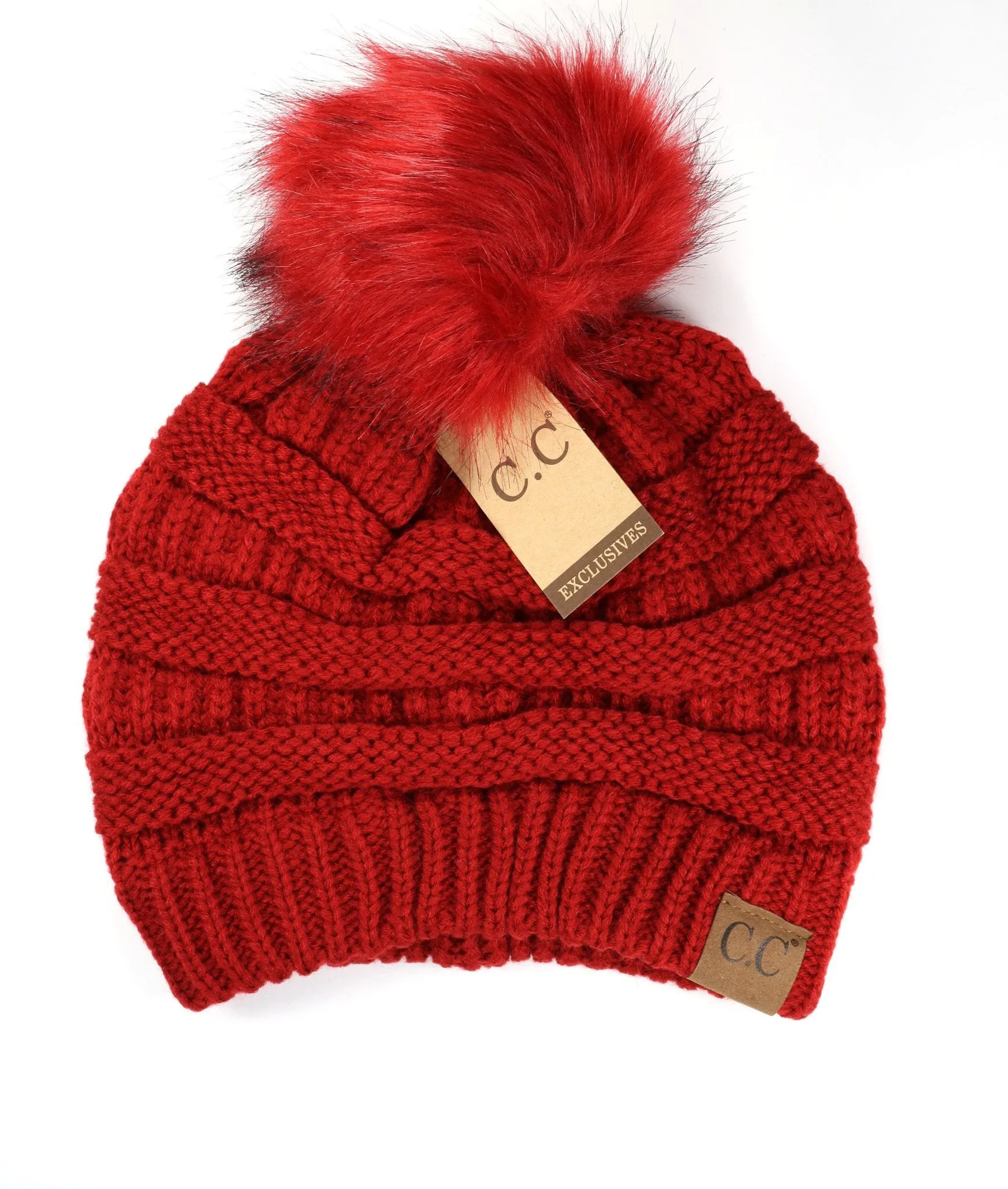 Classic Matching Fur Pom Beanie