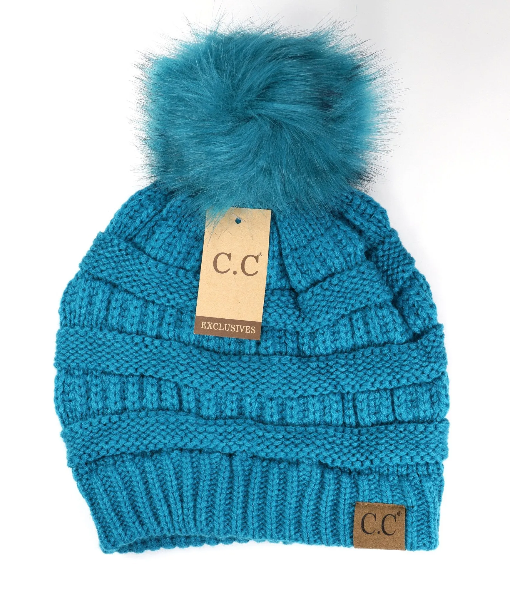 Classic Matching Fur Pom Beanie