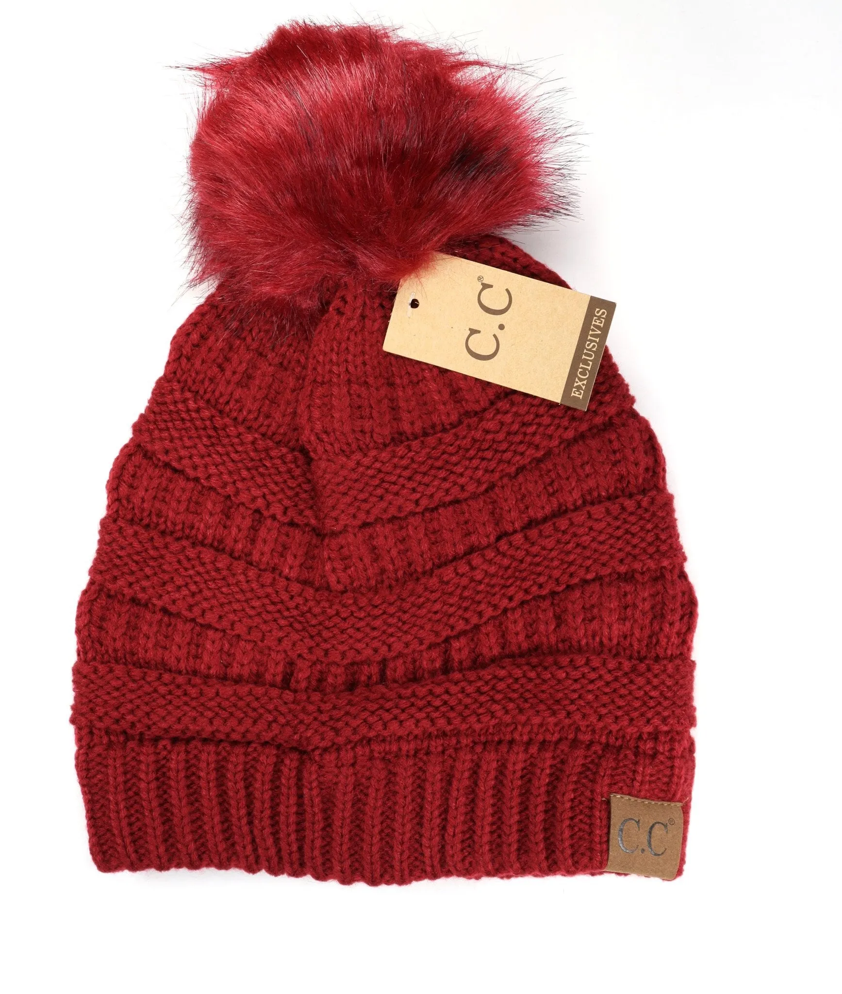 Classic Matching Fur Pom Beanie
