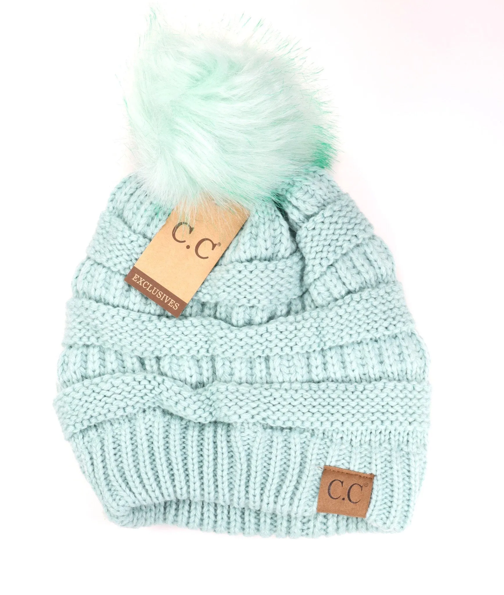 Classic Matching Fur Pom Beanie